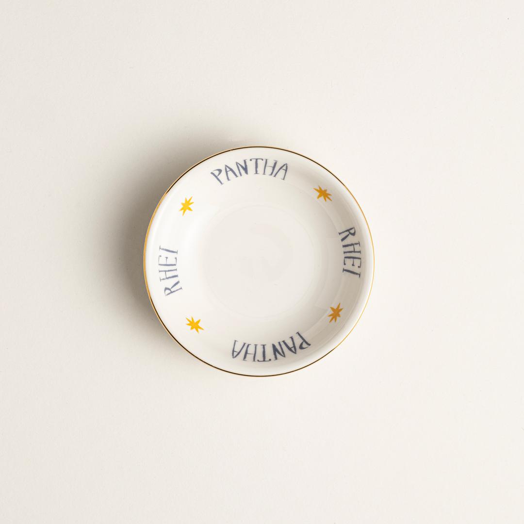 Emet Porselen Kase 11x11x2.9 Cm Mavi - Sarı