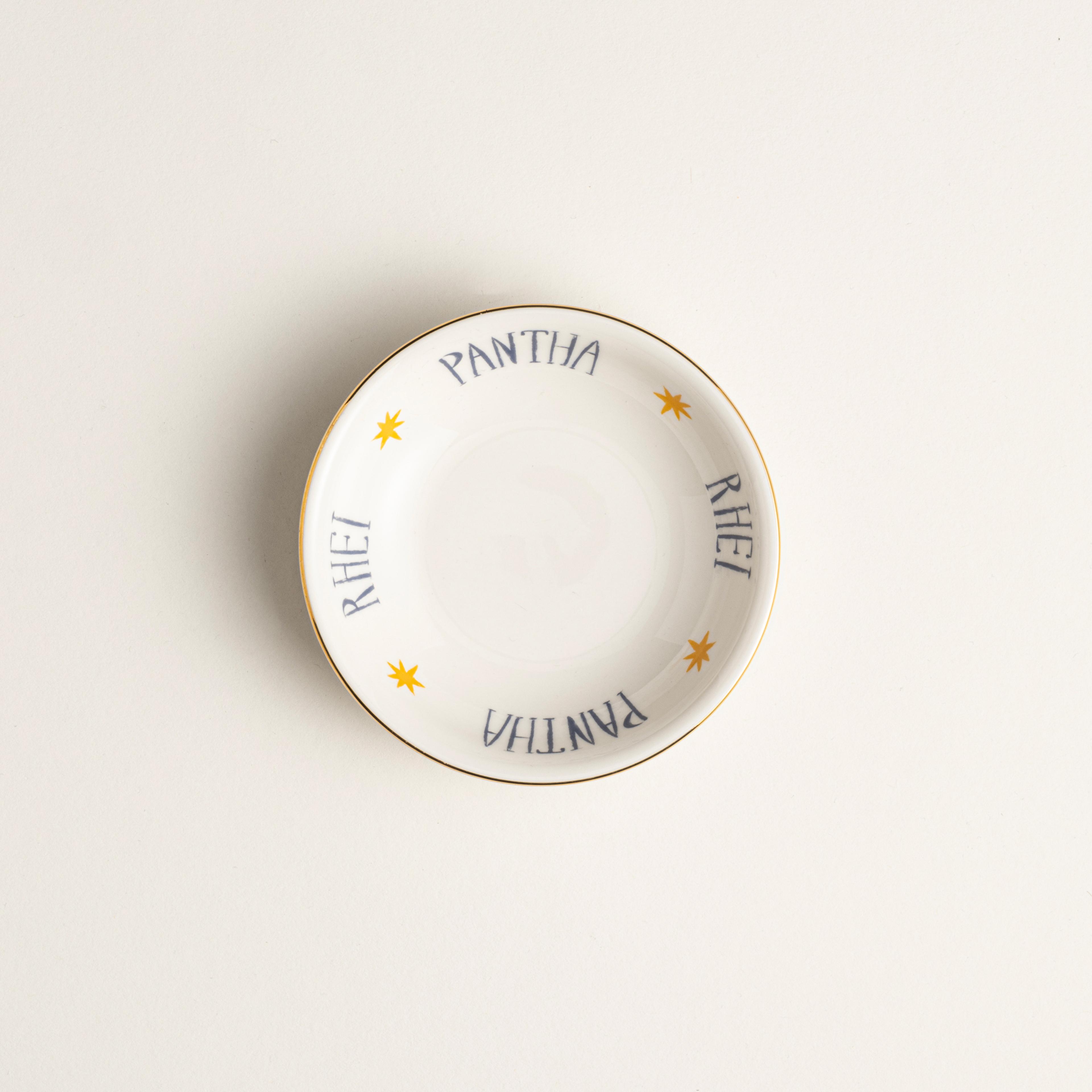 Emet Porselen Kase 11x11x2.9 Cm Mavi - Sarı