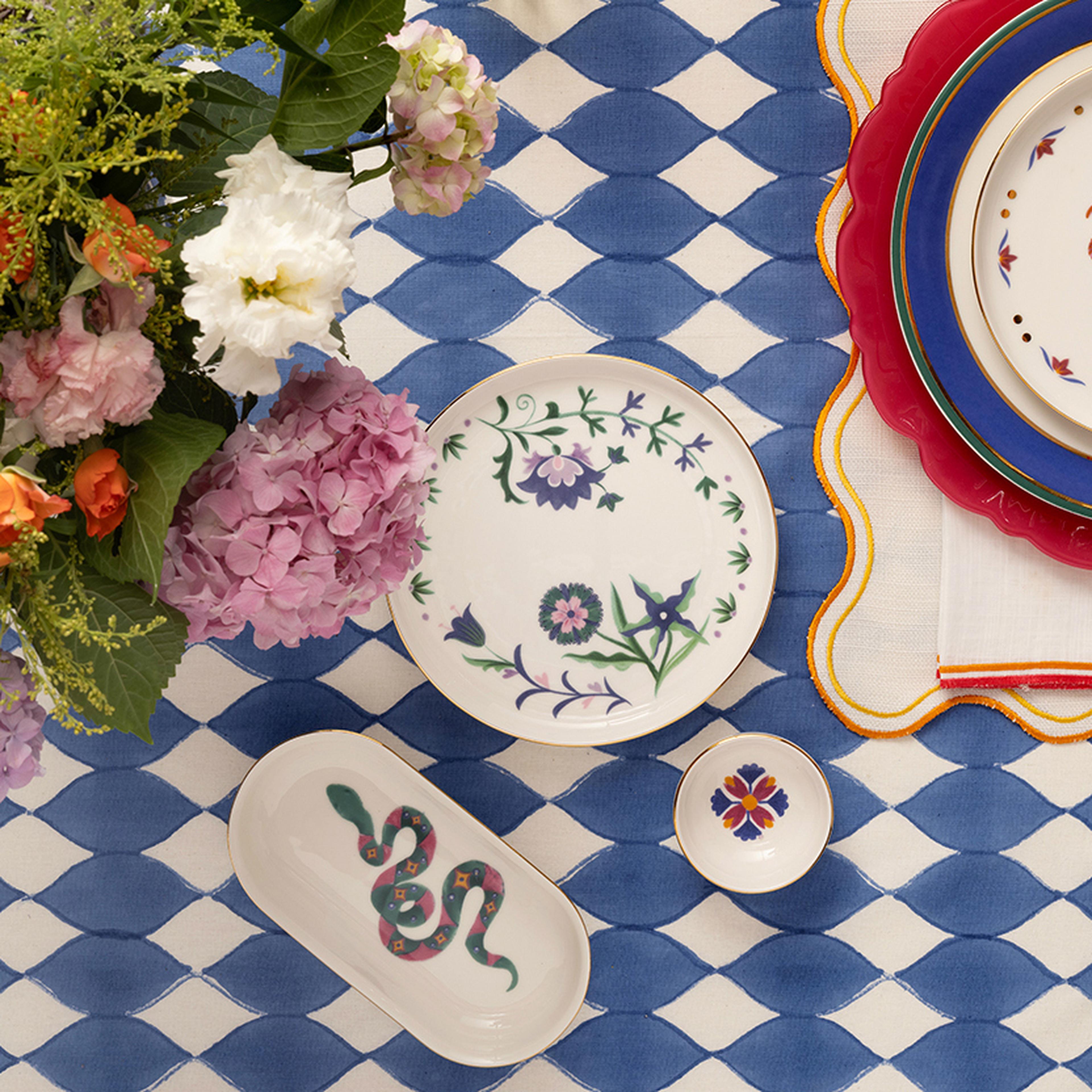 Gediz Porselen Pasta Tabağı 19 Cm Renkli