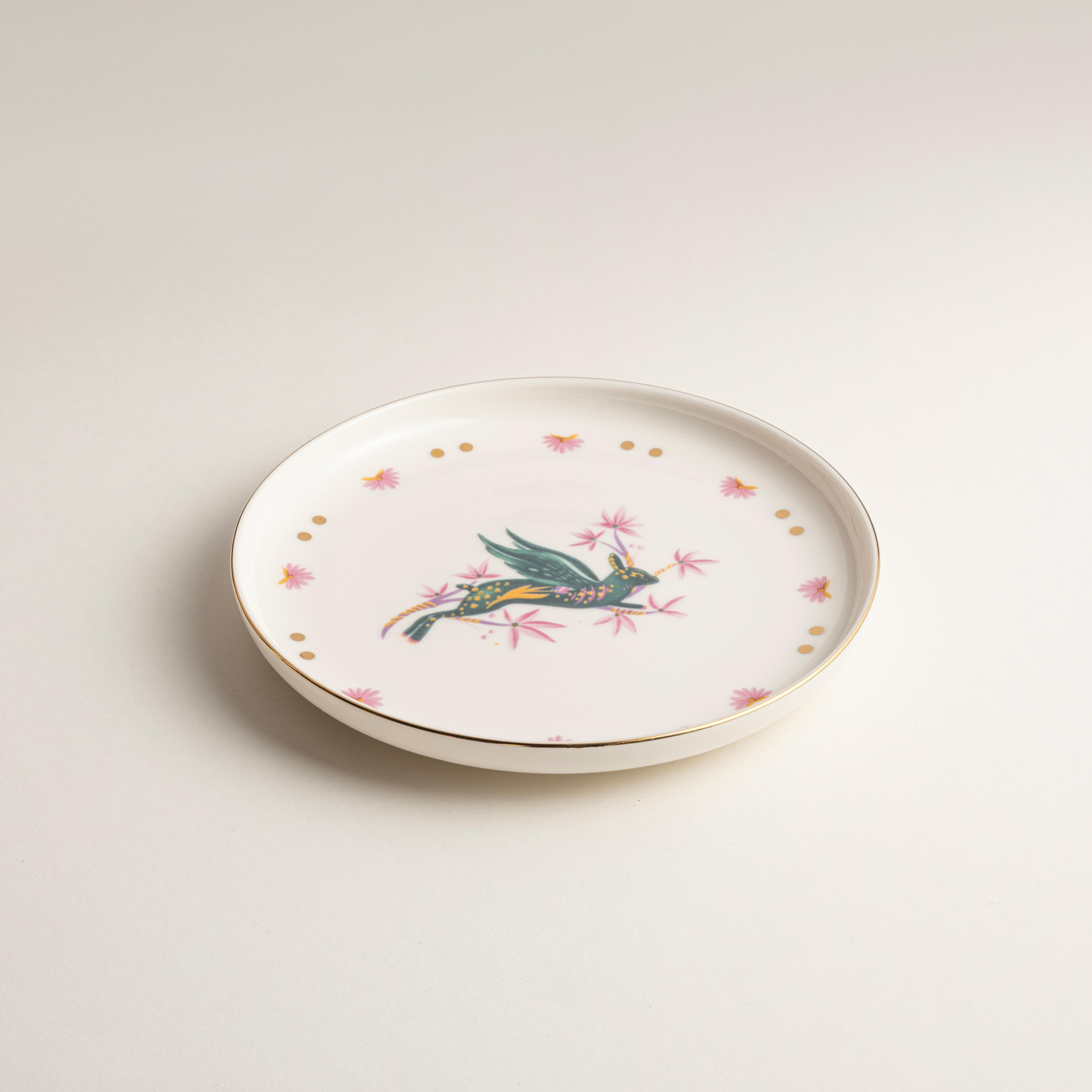 Gediz Porselen Pasta Tabağı 19 Cm Renkli