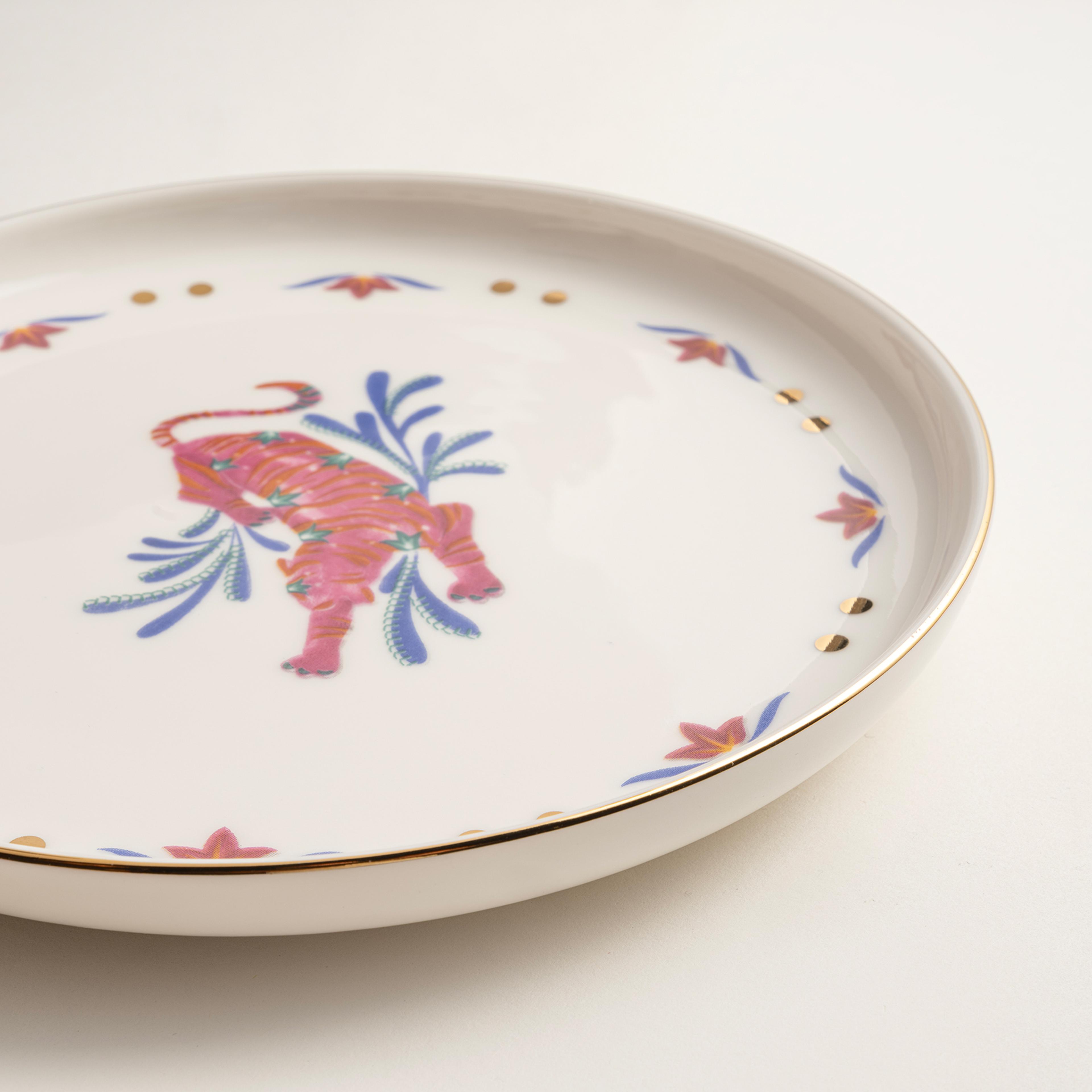 Gediz Porselen Pasta Tabağı 19 Cm Renkli