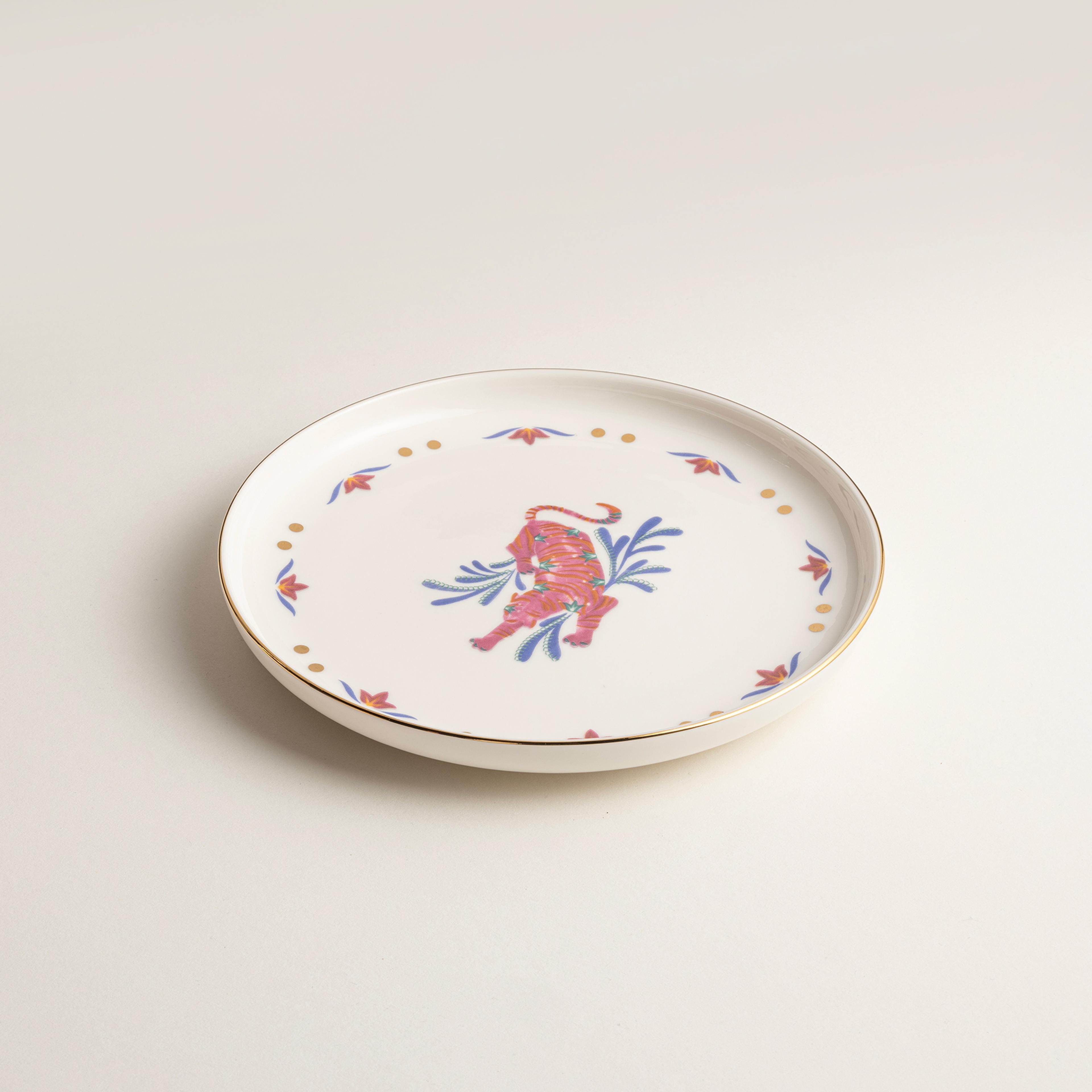 Gediz Porselen Pasta Tabağı 19 Cm Renkli