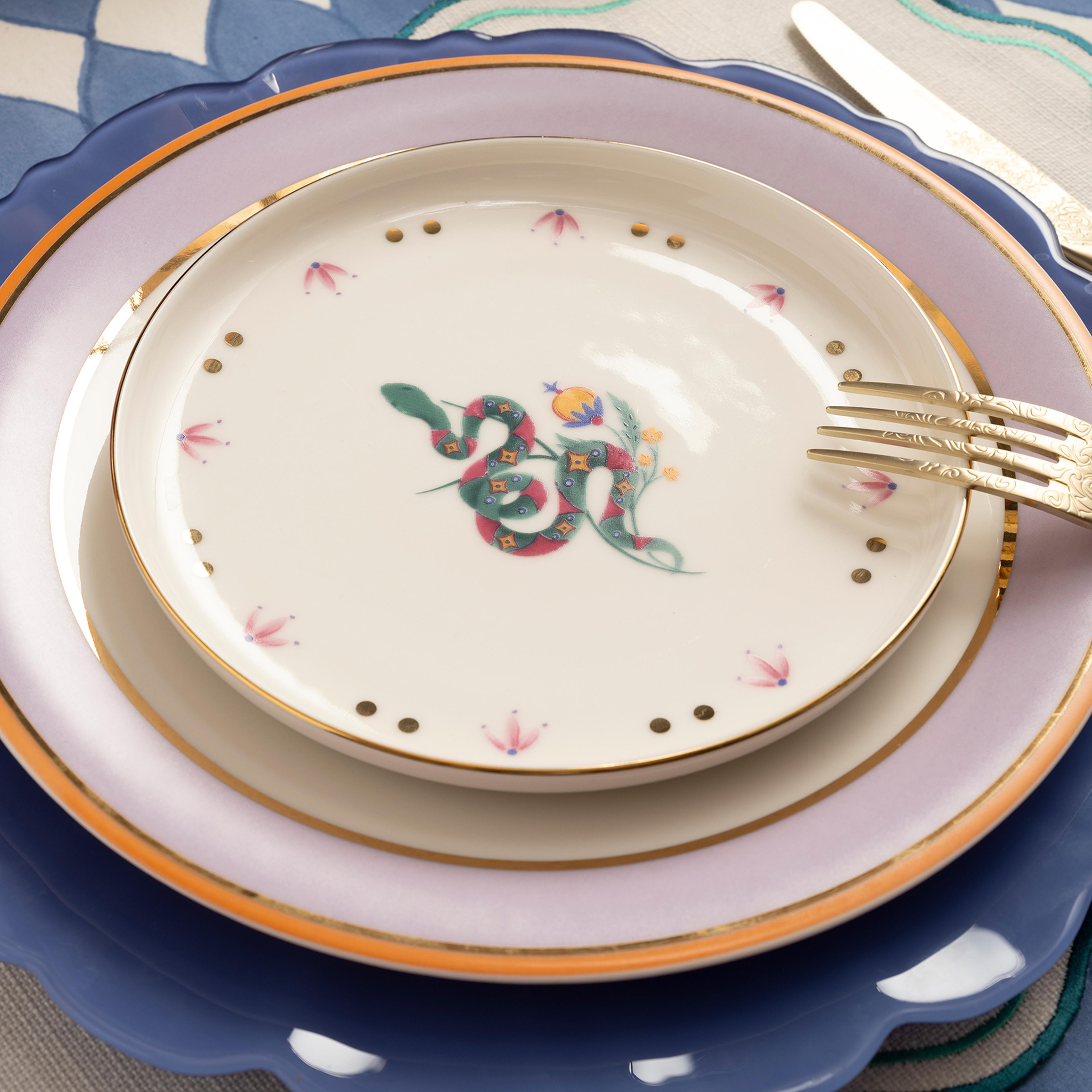 Gediz Porselen Pasta Tabağı 19 Cm Renkli