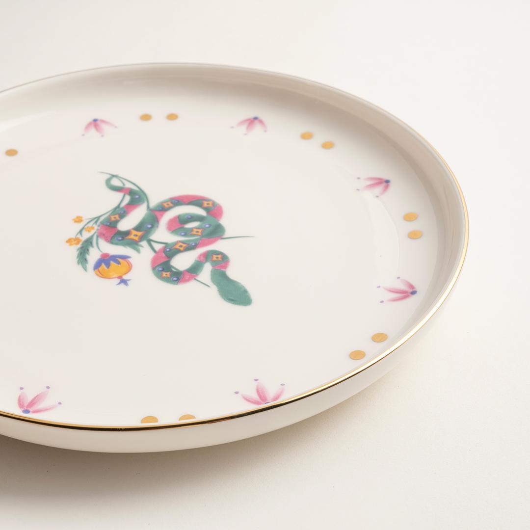 Gediz Porselen Pasta Tabağı 19 Cm Renkli