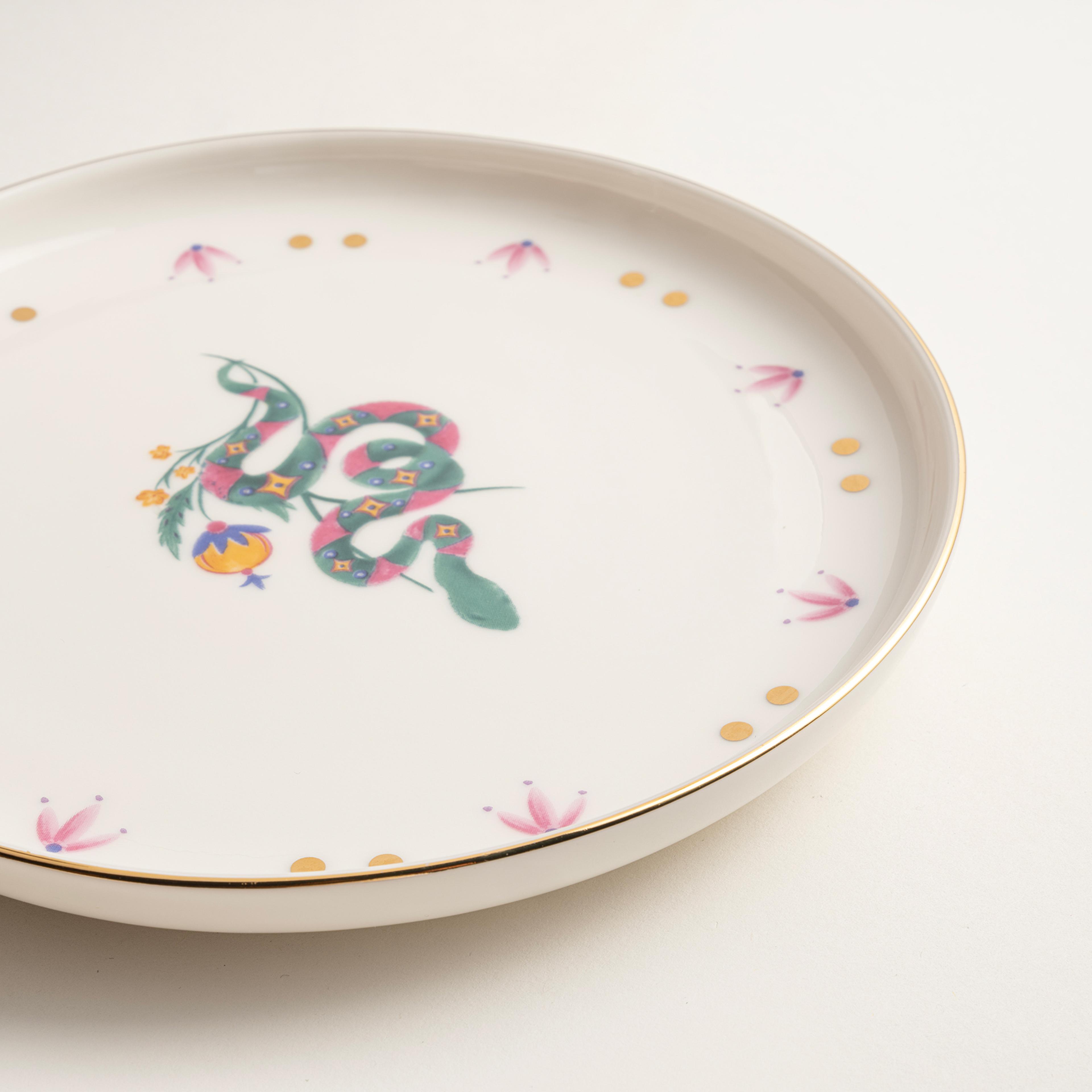 Gediz Porselen Pasta Tabağı 19 Cm Renkli