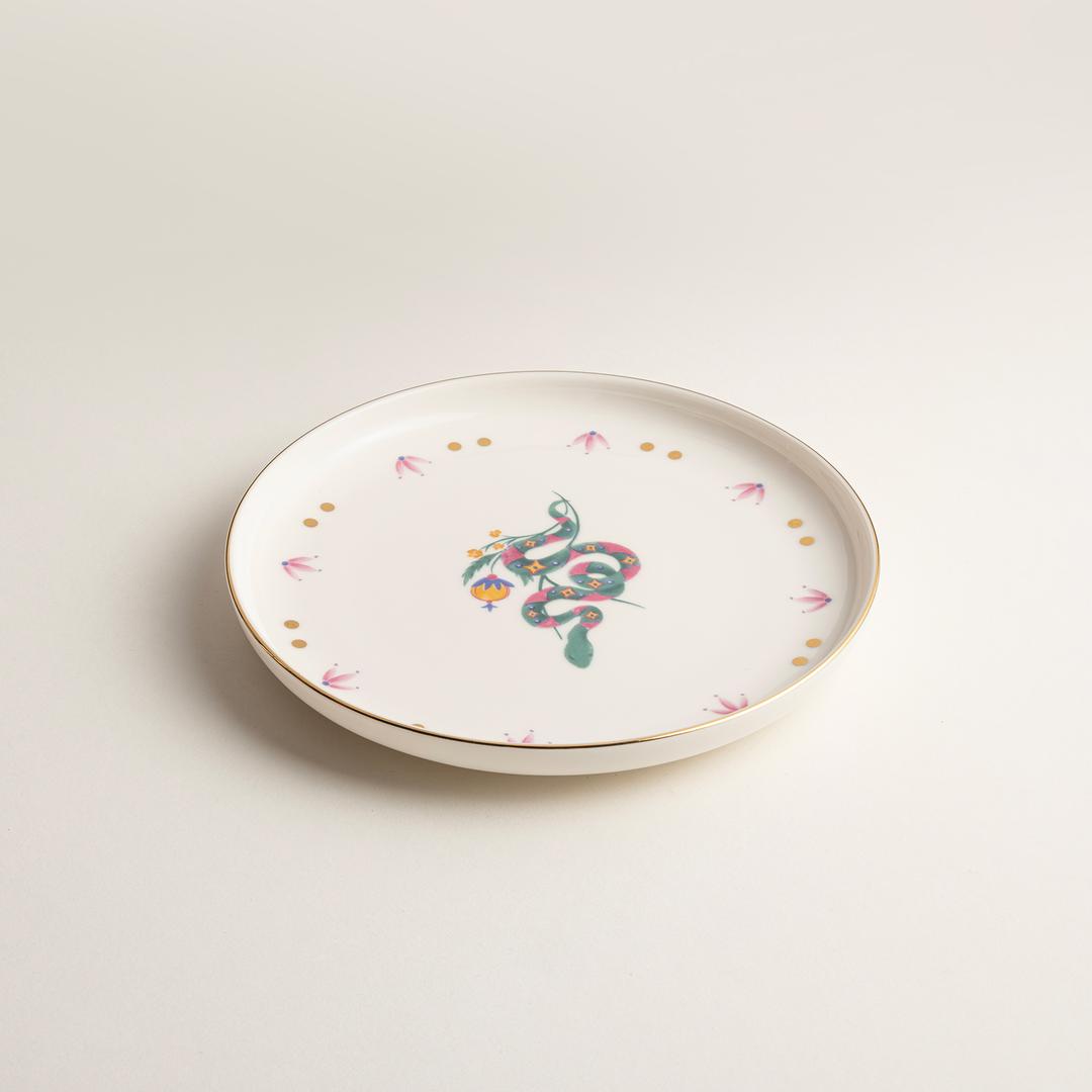 Gediz Porselen Pasta Tabağı 19 Cm Renkli