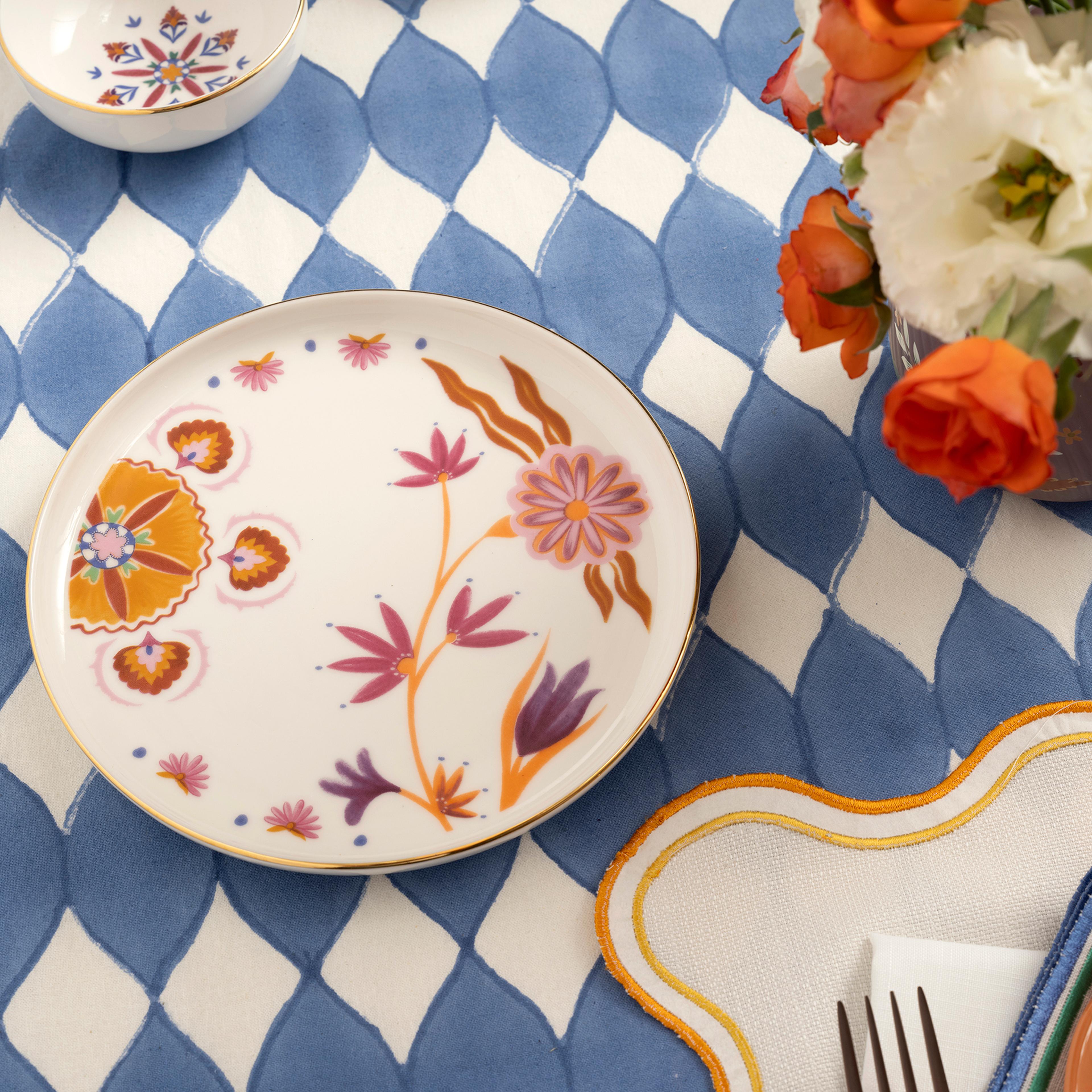 Gediz Porselen Pasta Tabağı 19 Cm Renkli