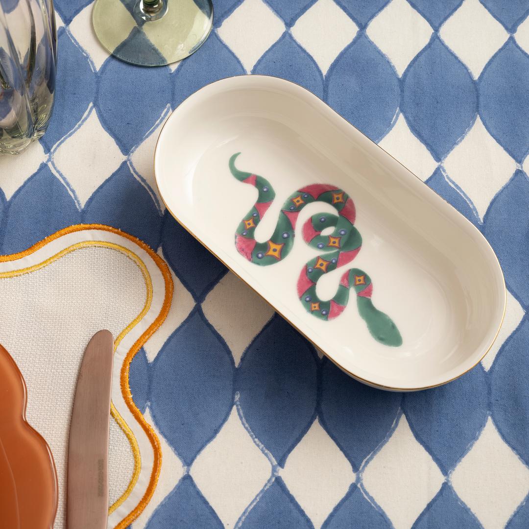 Gediz Porselen Oval Tabak 20 Cm Renkli