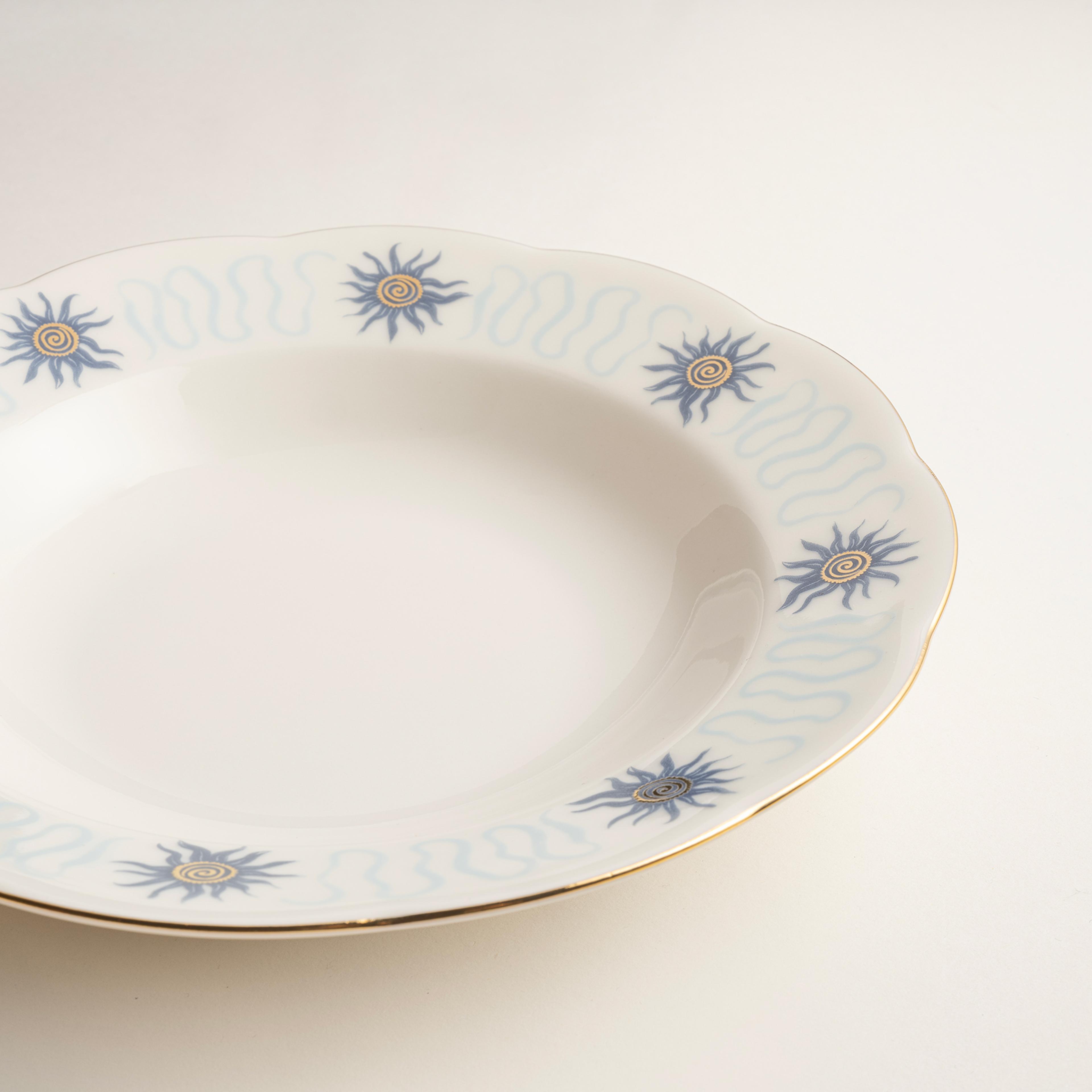 Emet Porselen Çukur Tabak 23x23x4.5 Cm Mavi