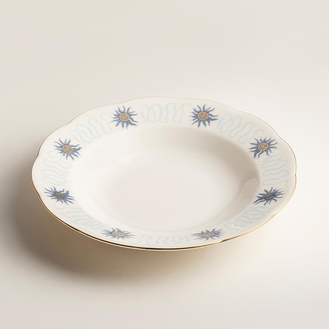 Emet Porselen Çukur Tabak 23x23x4.5 Cm Mavi