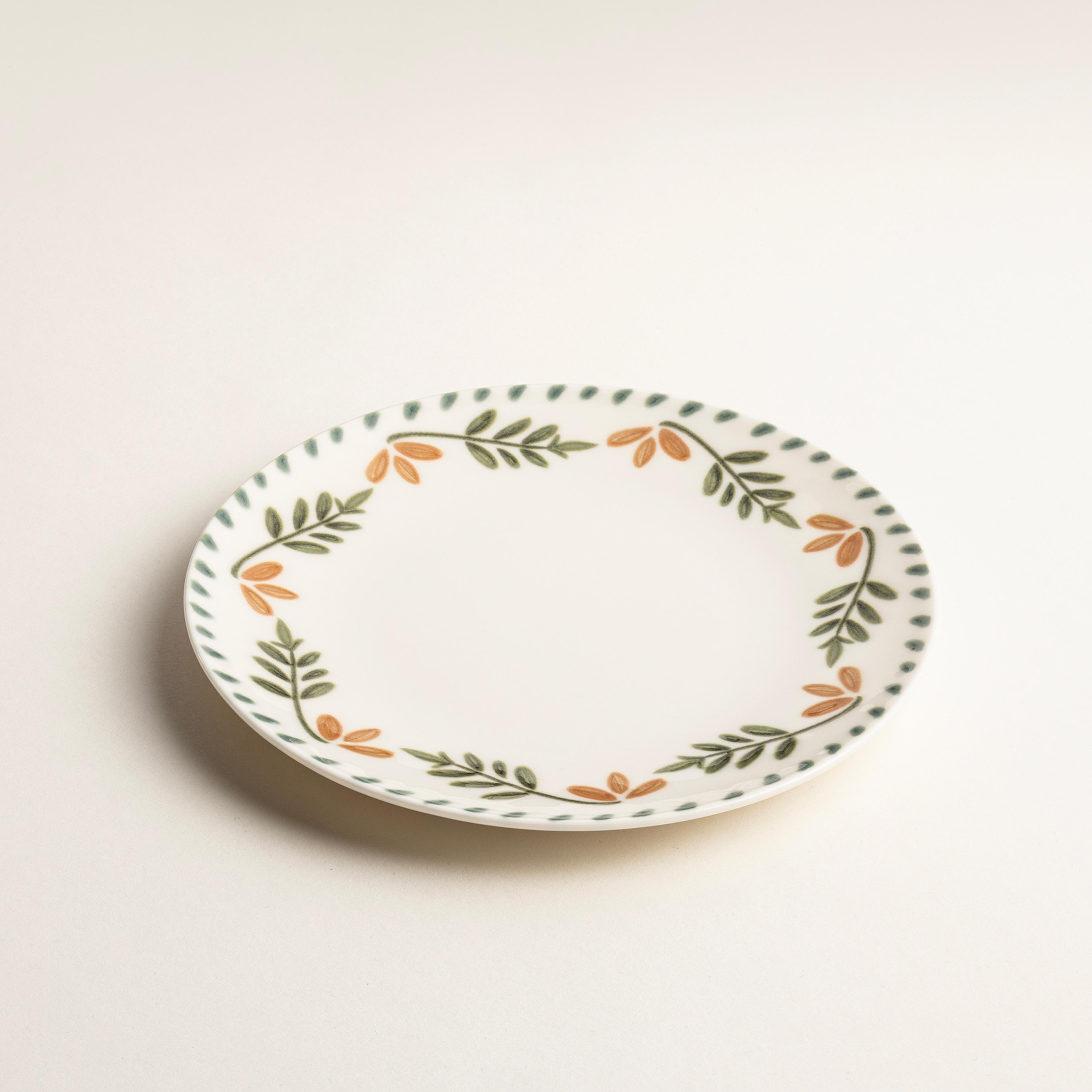 Emet Porselen Pasta Tabağı 19x19x1.8 Cm Yeşil