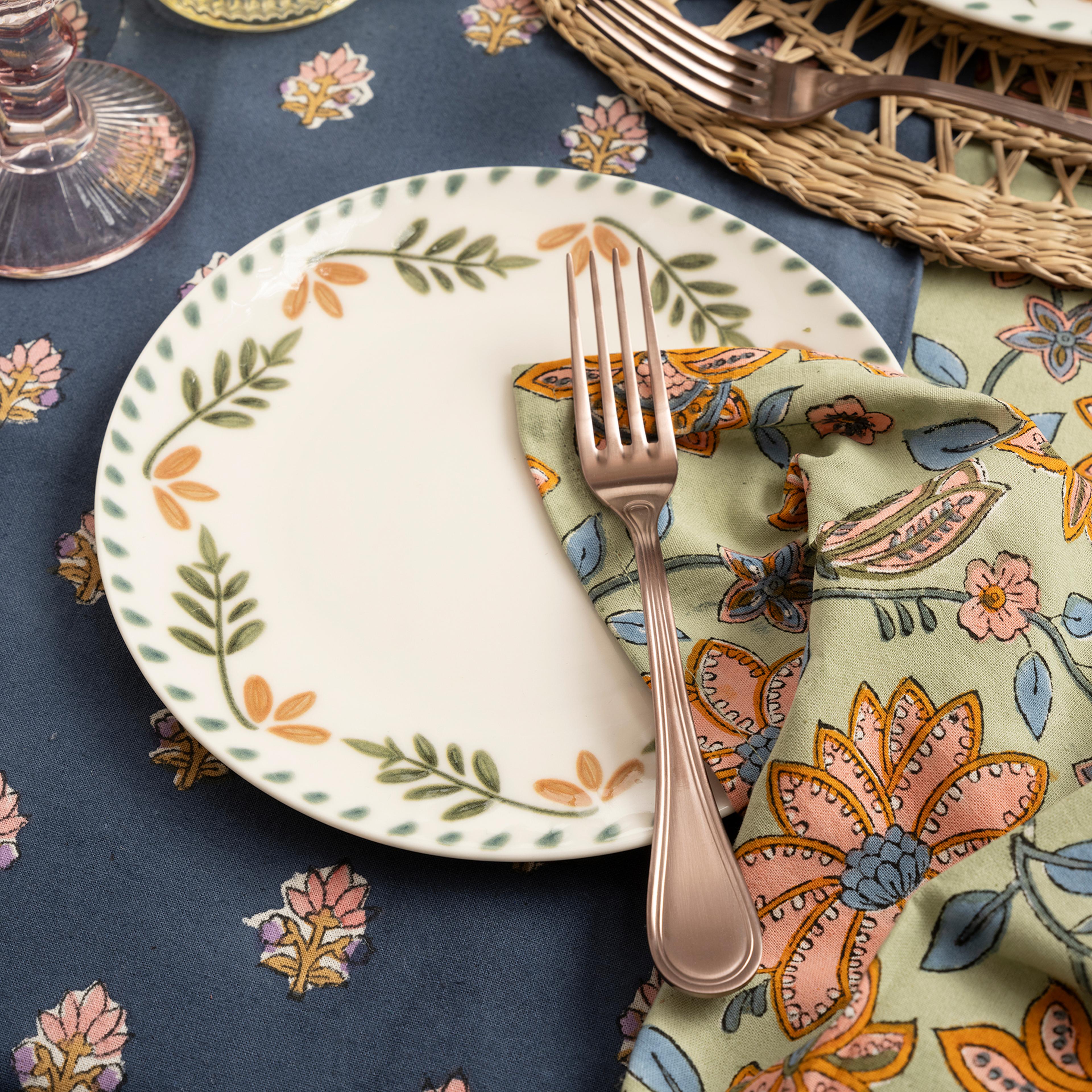 Emet Porselen Pasta Tabağı 19x19x1.8 Cm Yeşil