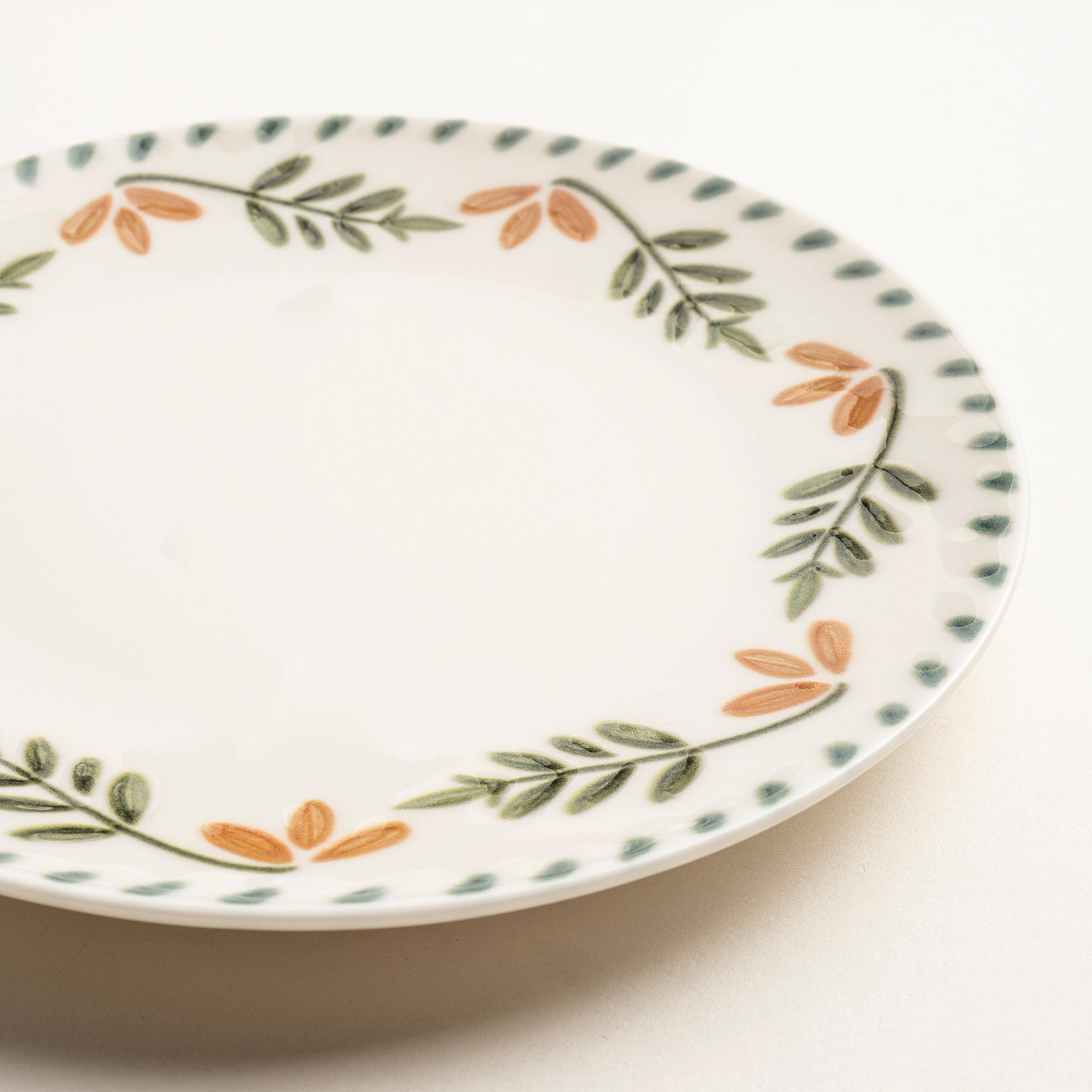 Emet Porselen Pasta Tabağı 19x19x1.8 Cm Yeşil