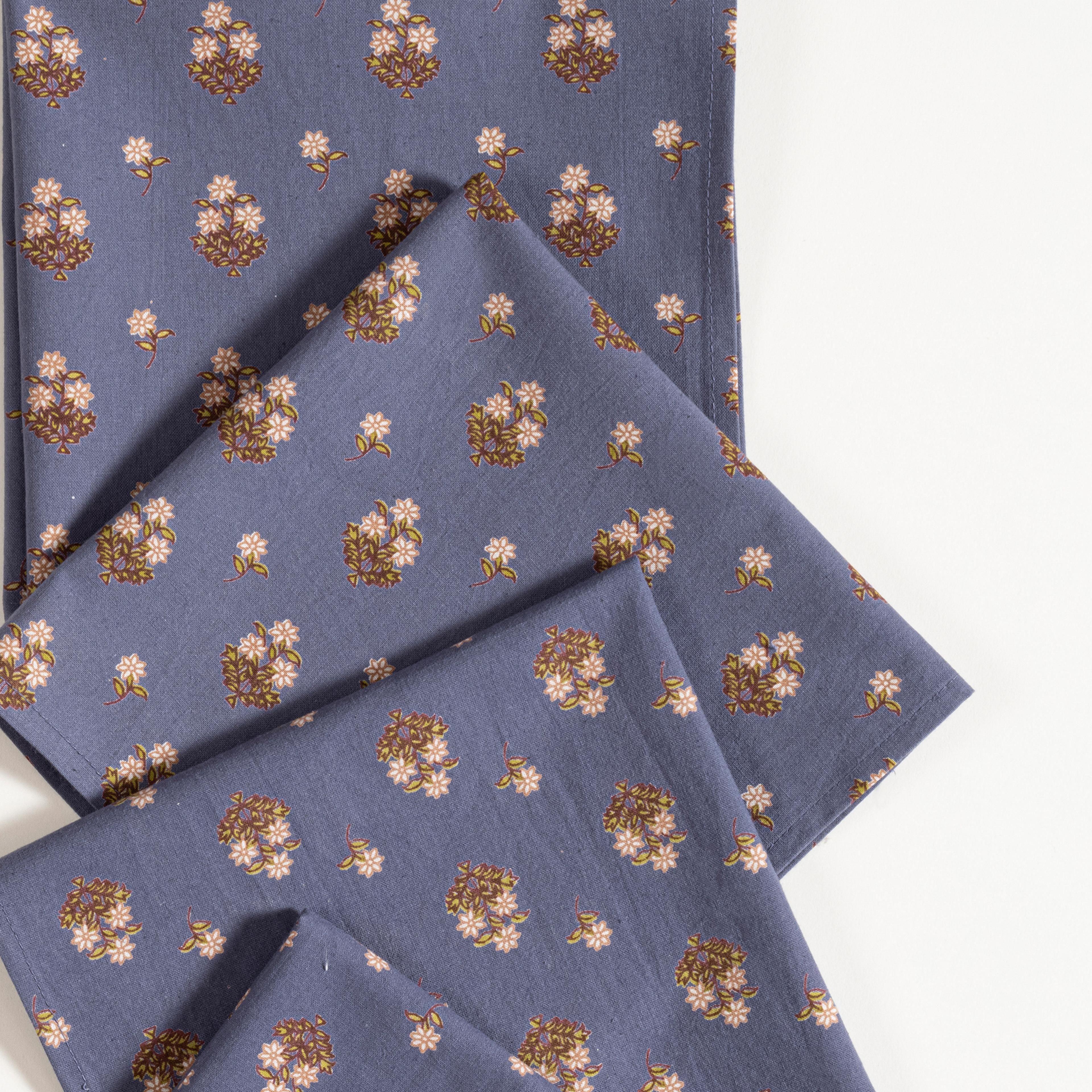 Gaya Baskılı 4'lü Pamuk %100 Pamuk Peçete 43x43 Cm Lacivert