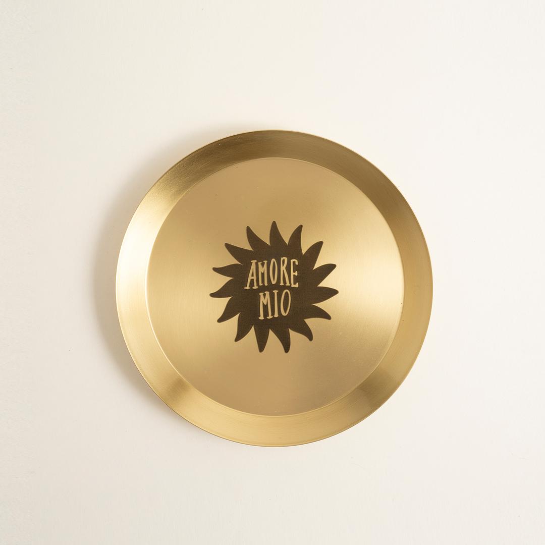 Emirgan Pirinç Tabak 18 Cm Gold