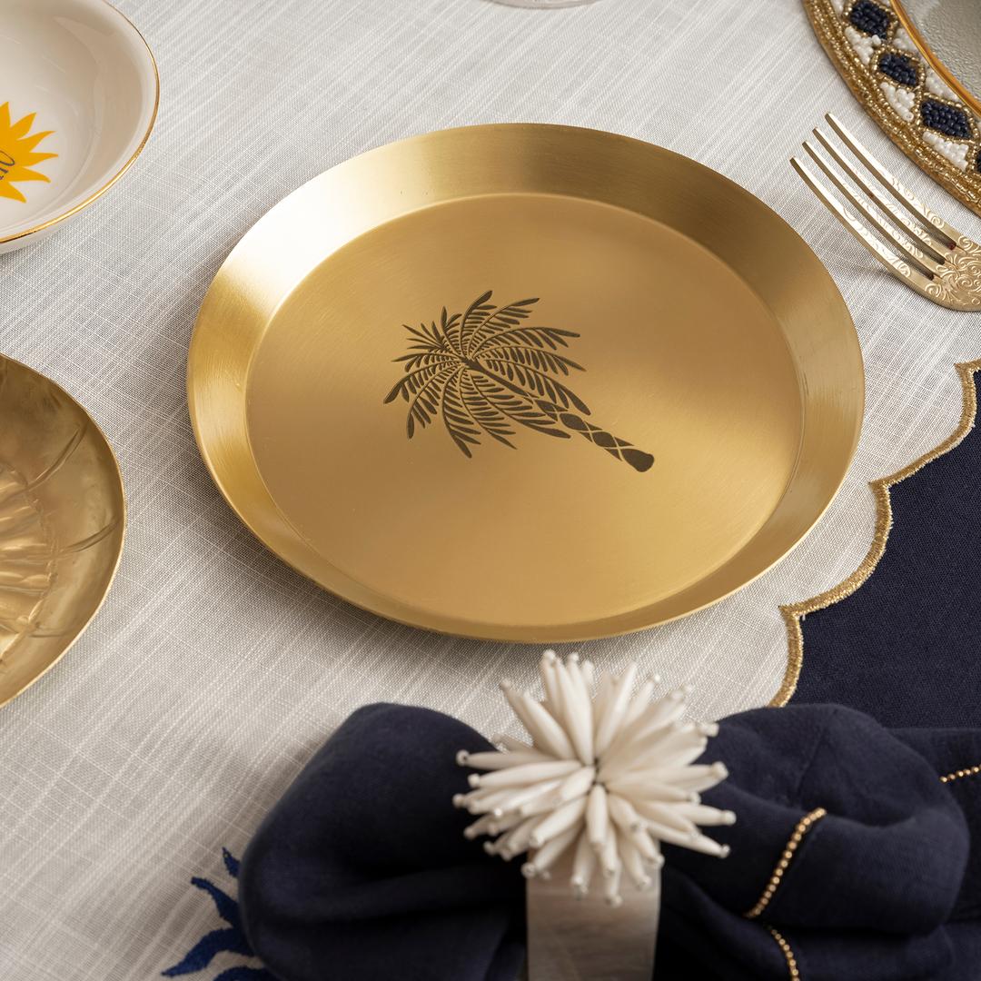 Emirgan Pirinç Tabak 18 Cm Gold