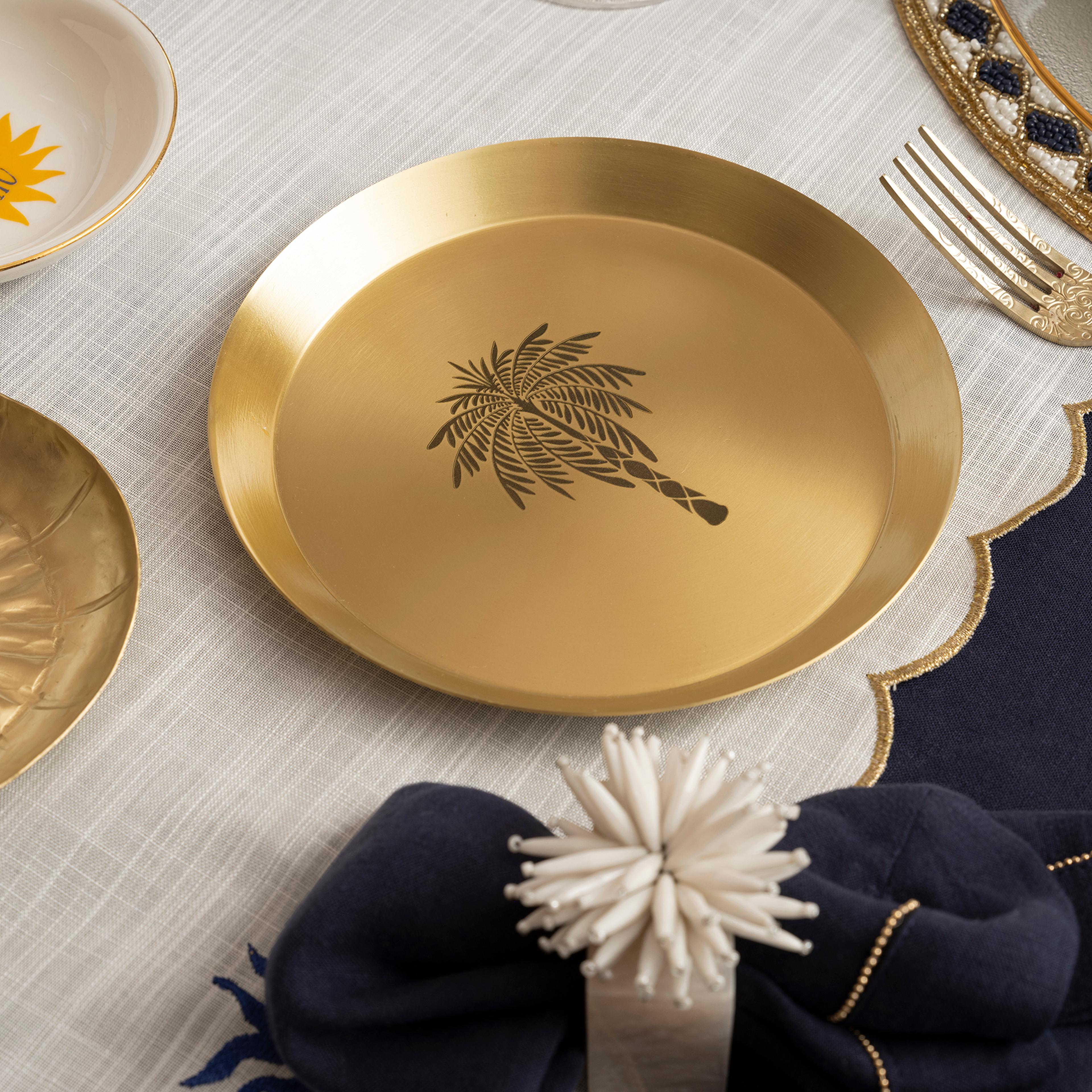 Emirgan Pirinç Tabak 18 Cm Gold