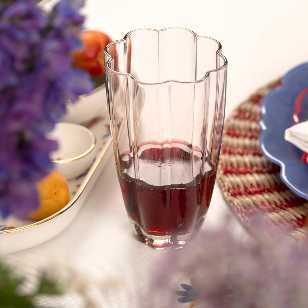 Loess Cam Meşrubat Bardağı 450 Ml Pembe