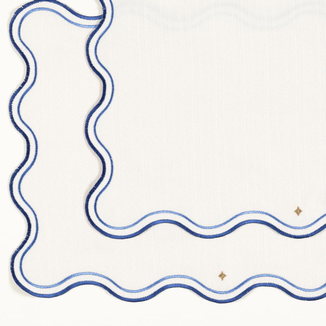 Prusa Nakışlı 2'li Polyester %100 Polyester Amerikan Servis 35x50 Cm Mavi