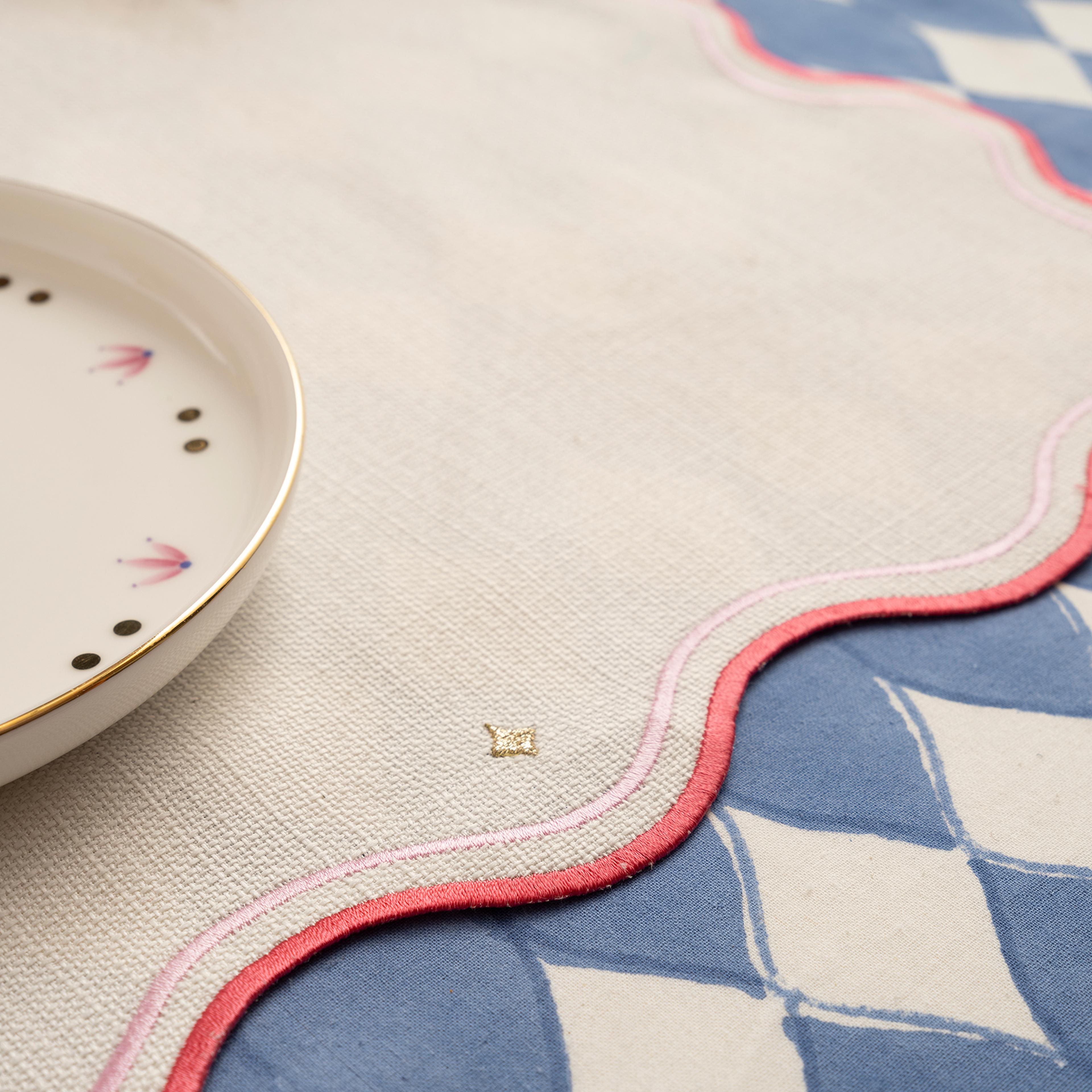 Prusa Nakışlı 2'li Polyester %100 Polyester Amerikan Servis 35x50 Cm Pembe