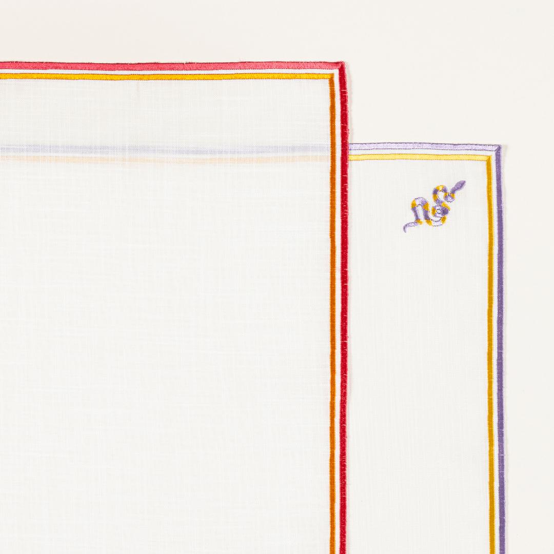 Prusa Nakışlı 2'li Polyester %100 Polyester Peçete 40x40 Cm Sarı - Turuncu