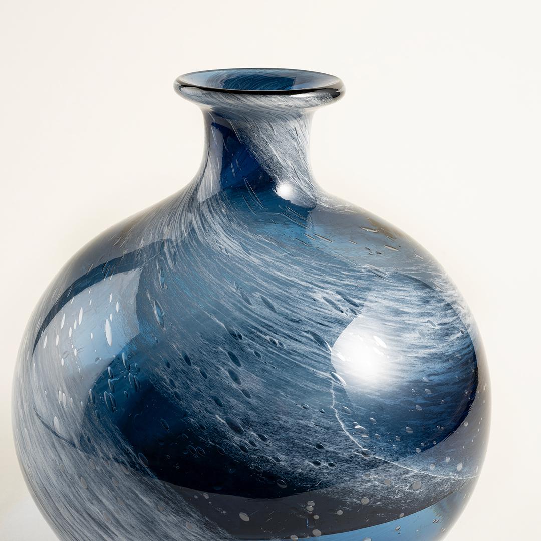 Macau Cam Vazo 21.5x21.5x24 Cm Mavi