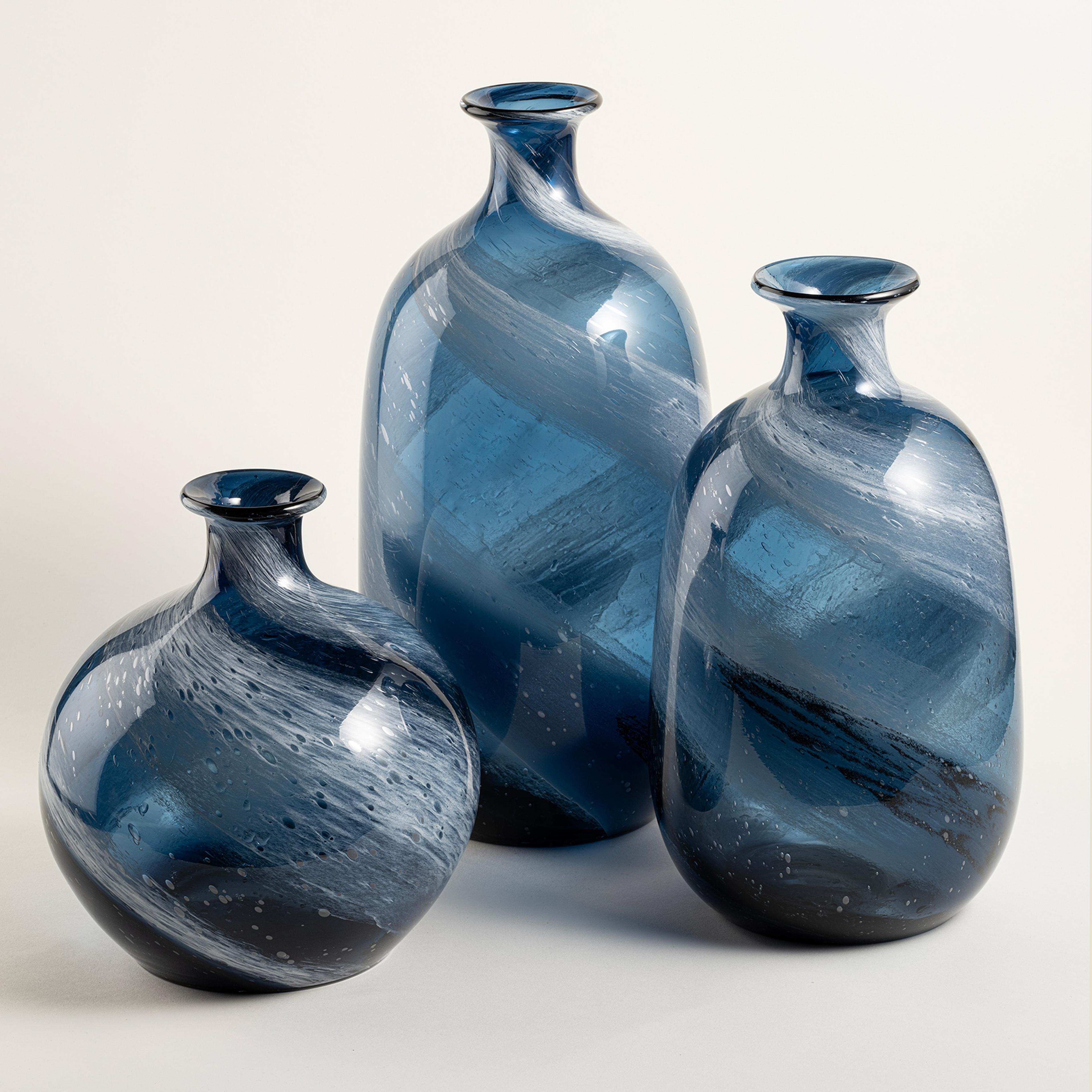 Macau Cam Vazo 21.5x21.5x24 Cm Mavi