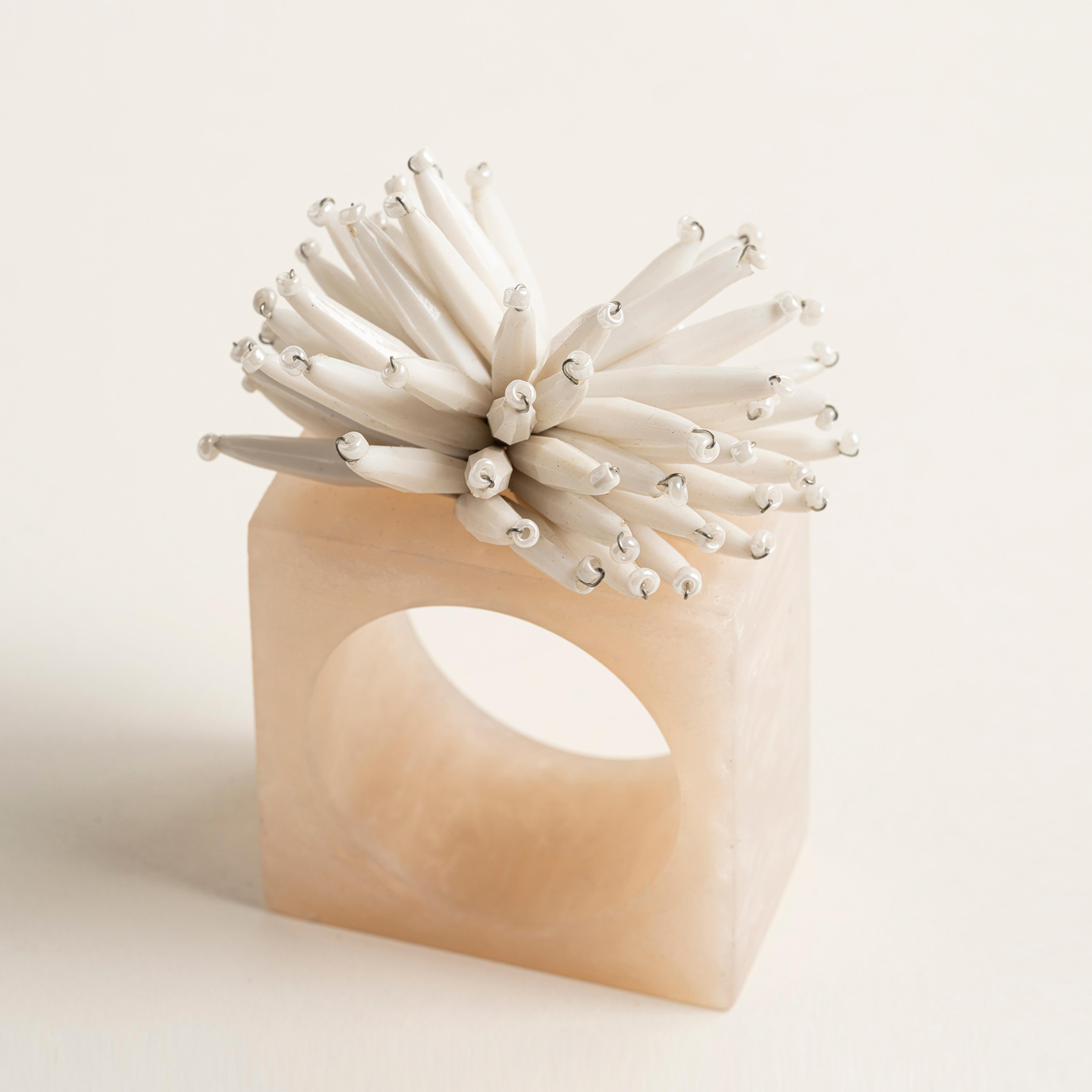 Khanpur Reçine - Akrilik Peçete Halkası 5x2.25x8 Cm Beyaz