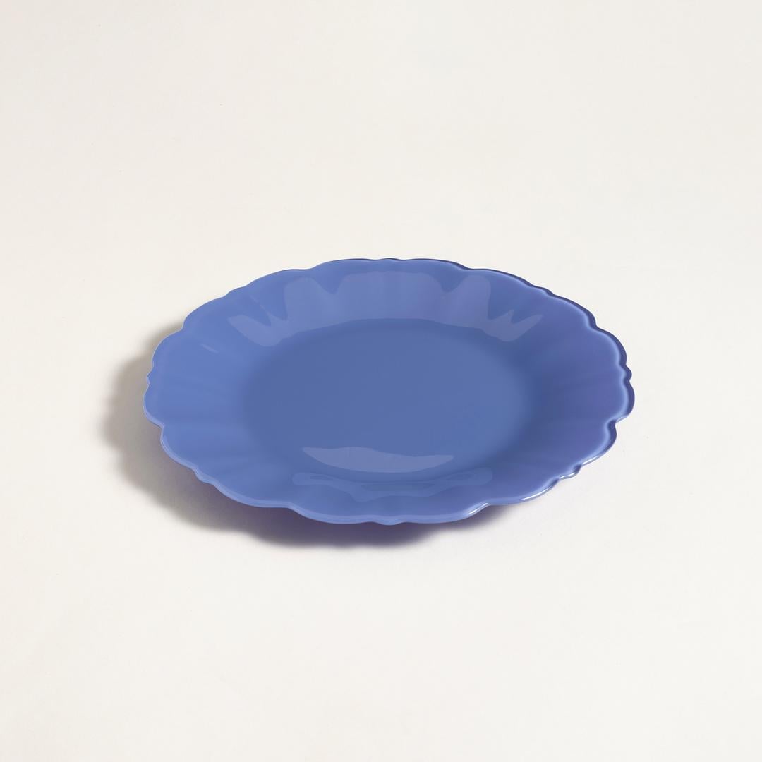 Balat Cam Pasta Tabağı 21x21x2 Cm Mavi