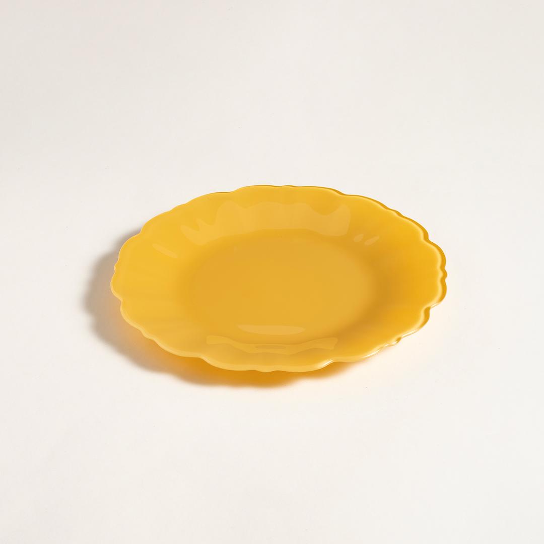 Balat Cam Pasta Tabağı 21x21x2 Cm Sarı