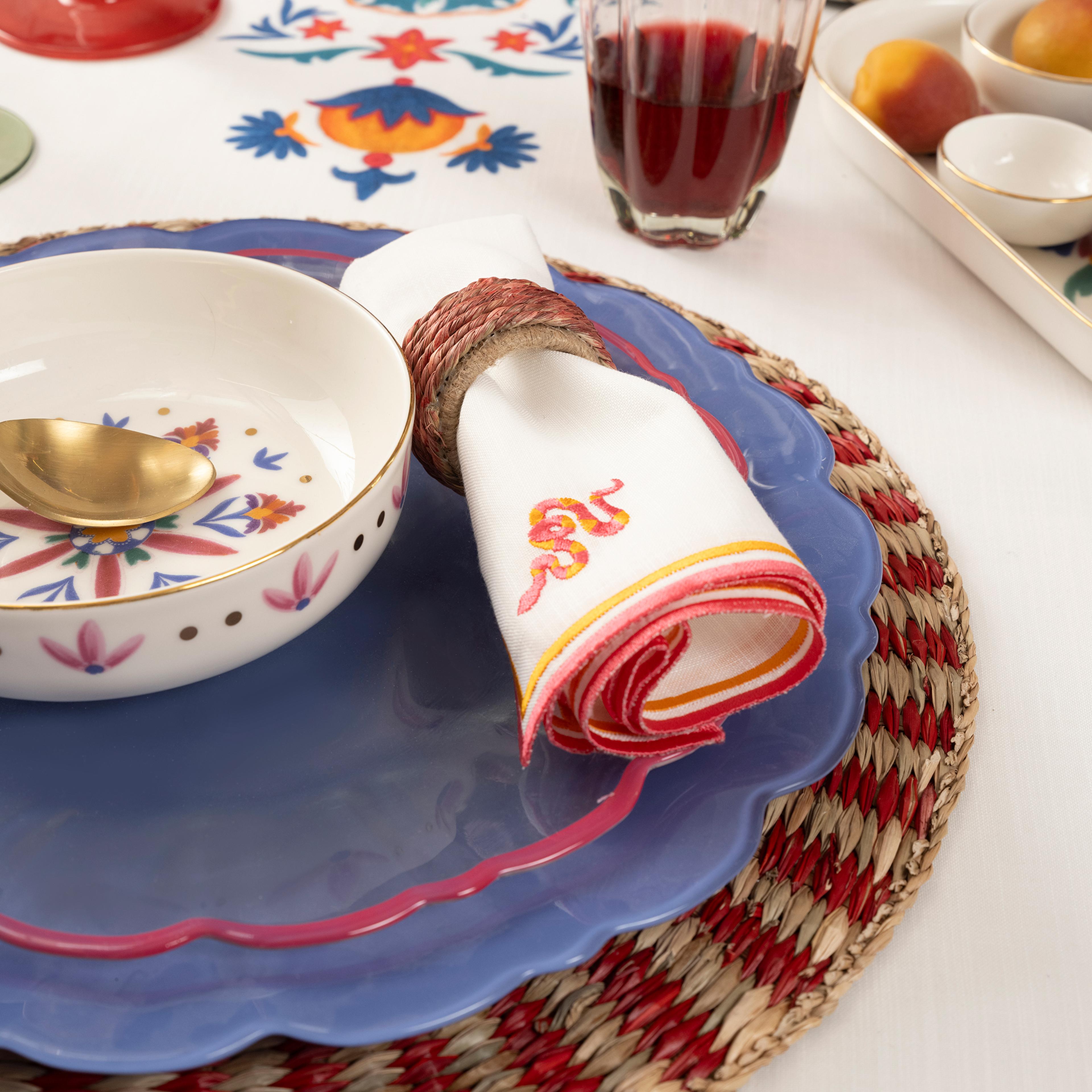 Balat Cam Pasta Tabağı 21x21x2 Cm Şeffaf - Fuşya