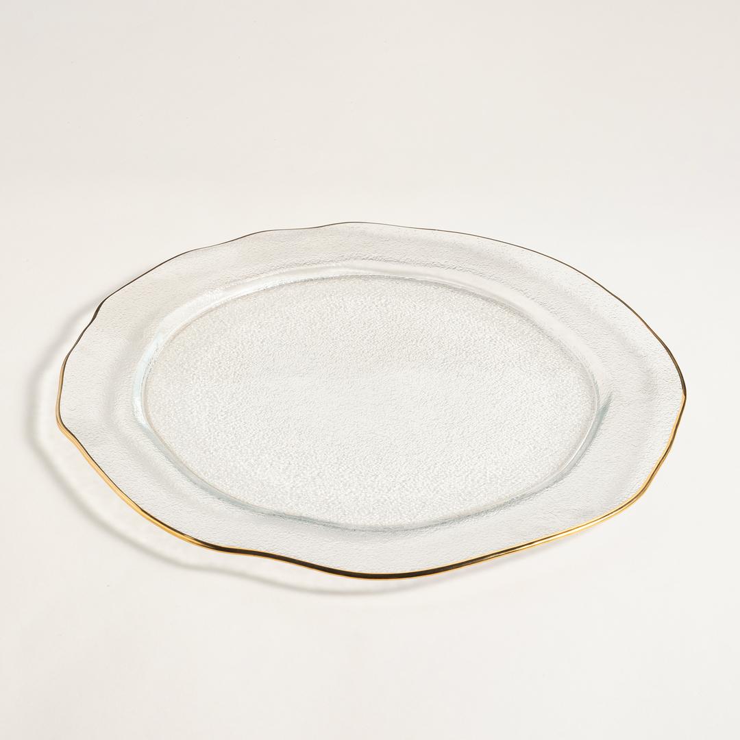 Balat Cam Supla 33x33x2,5 Cm Şeffaf - Altın