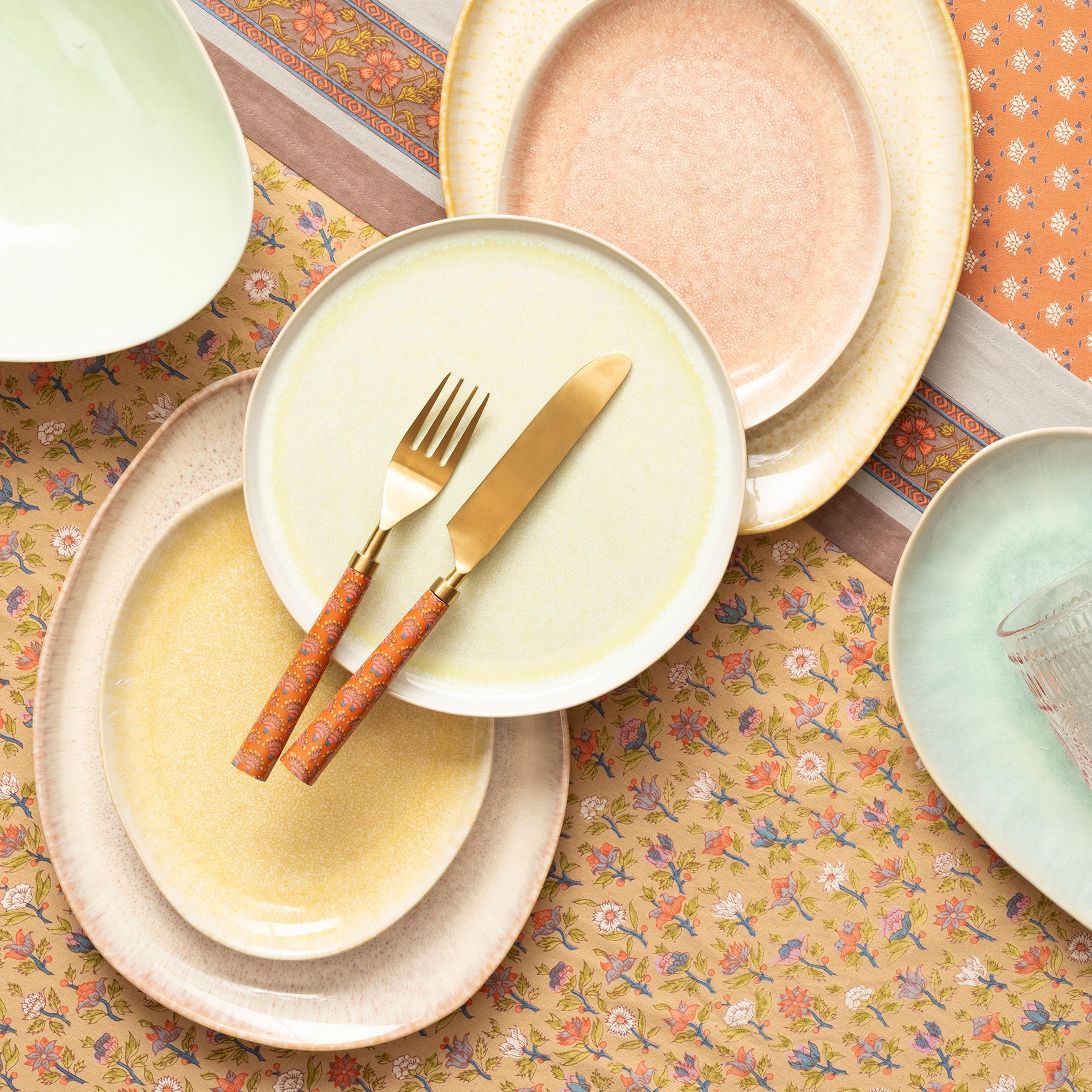 Fonte Stoneware Yemek Tabağı 31x24x3 Cm Sarı