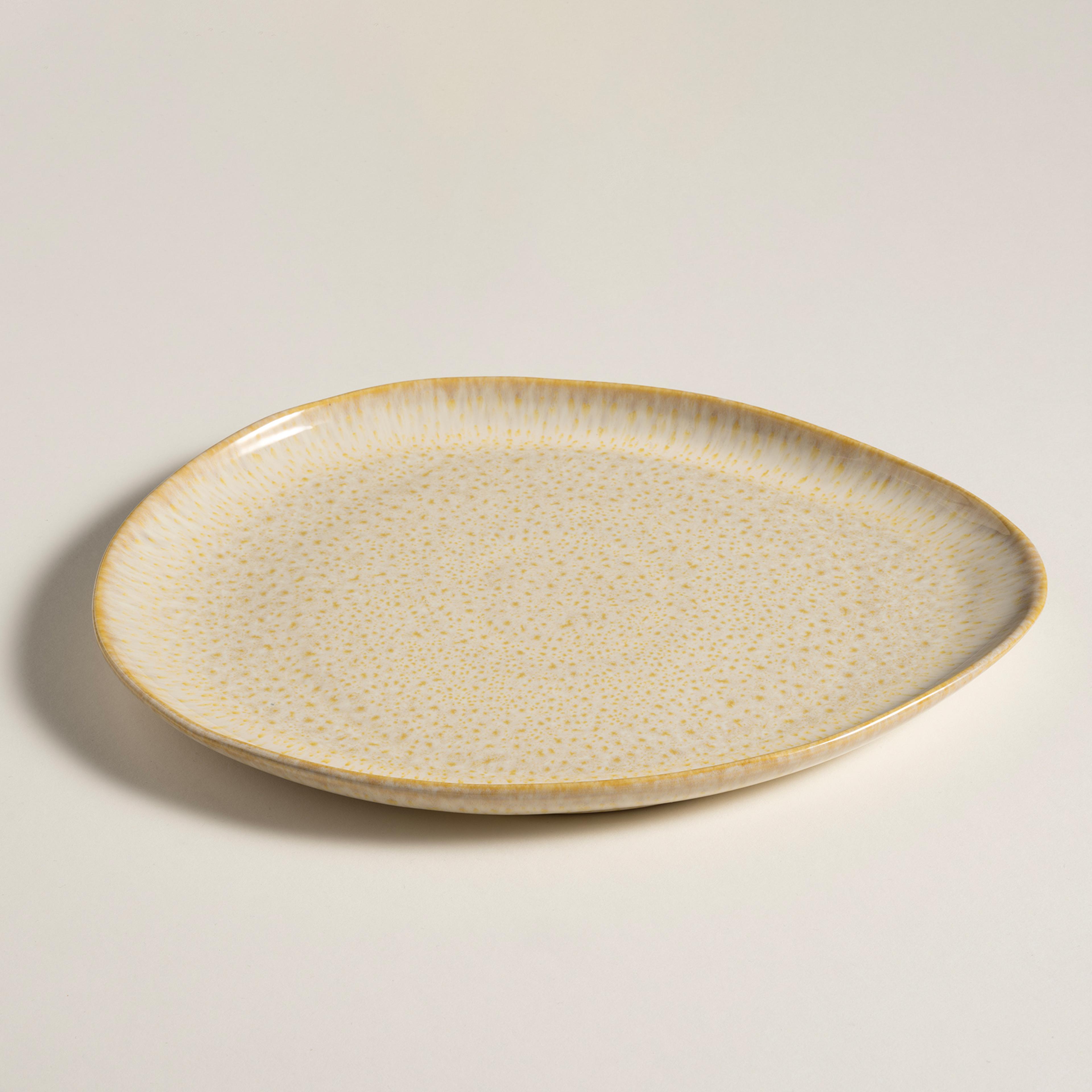 Fonte Stoneware Yemek Tabağı 31x24x3 Cm Sarı