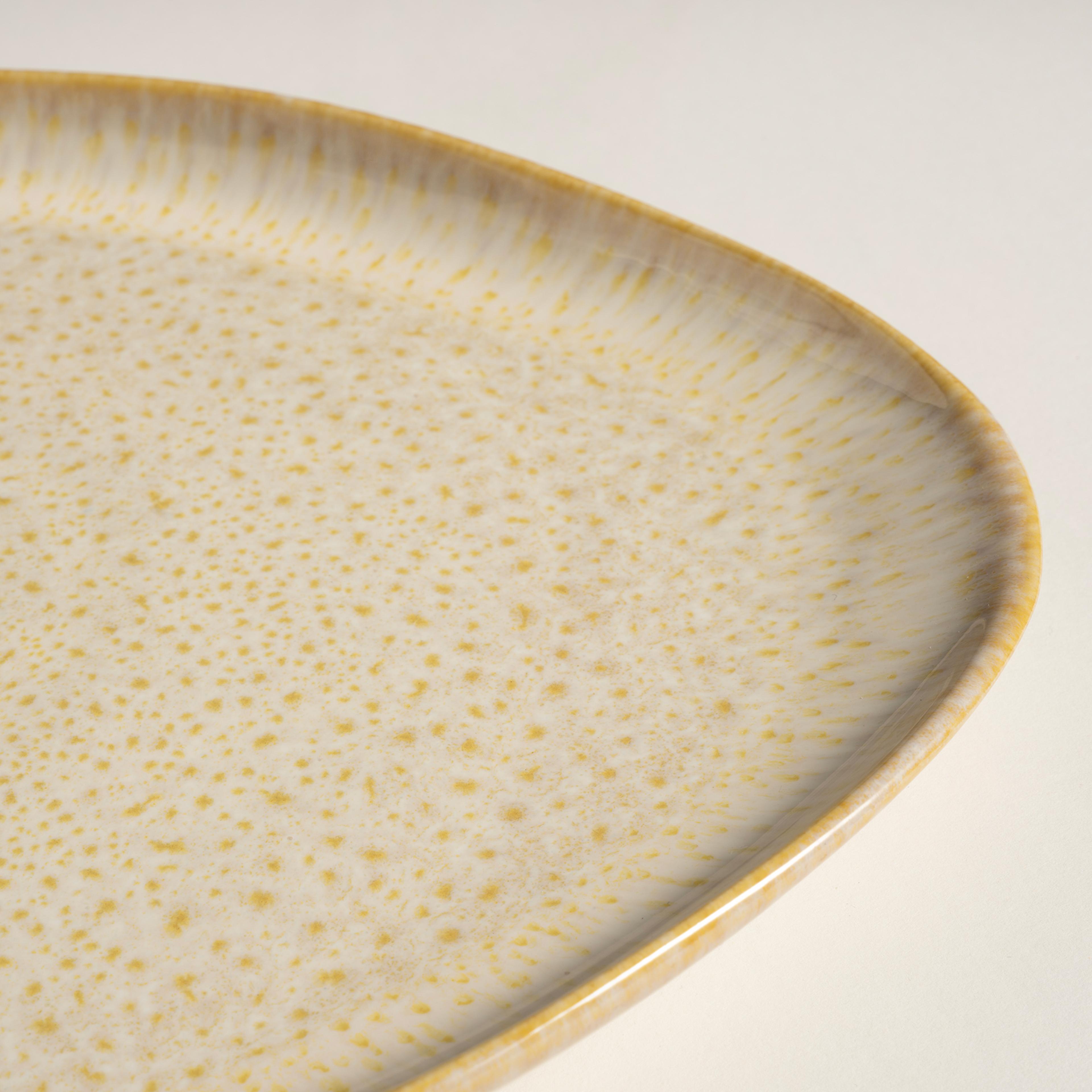 Fonte Stoneware Yemek Tabağı 31x24x3 Cm Sarı