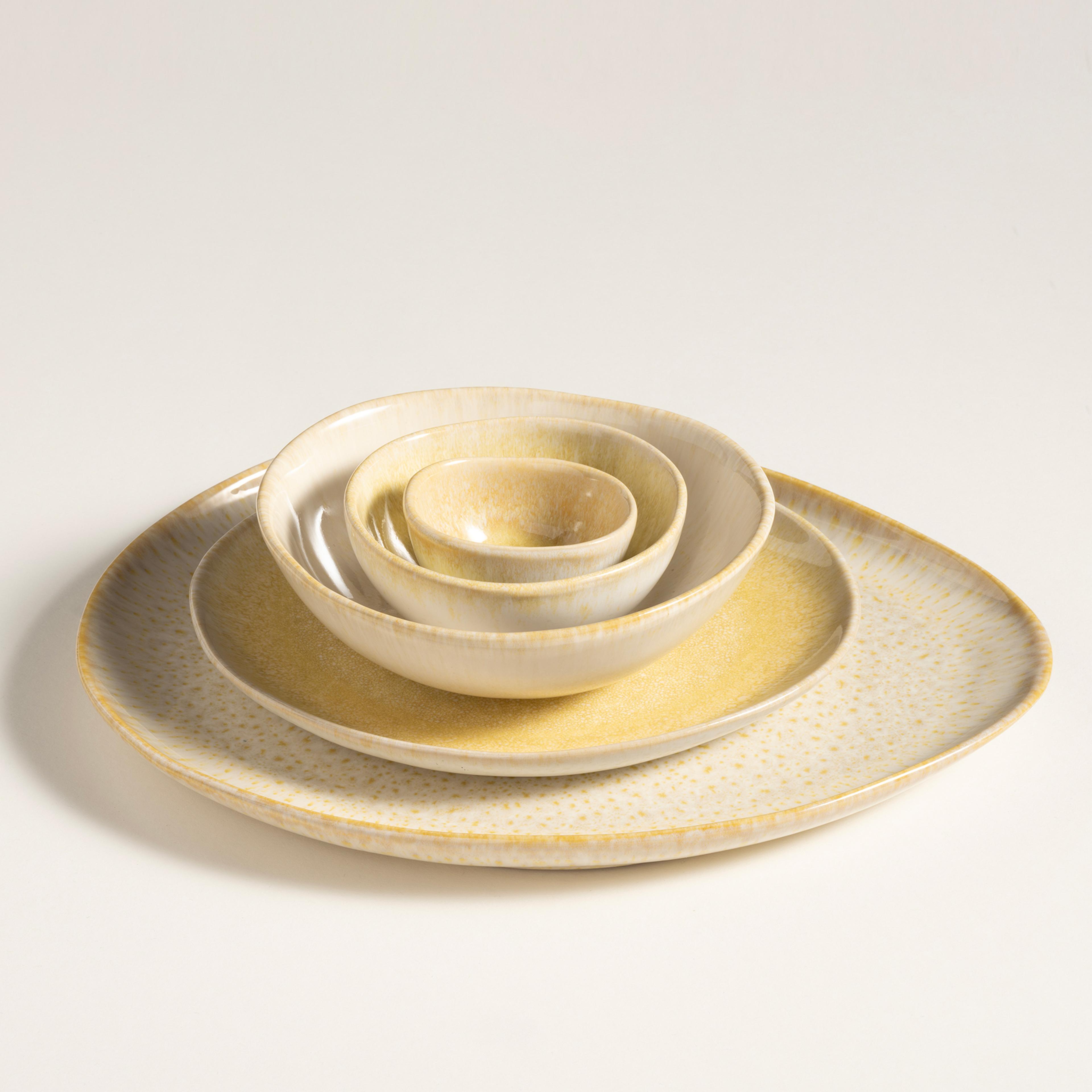 Fonte Stoneware Pasta Tabağı 22x17.4x2.5 Cm Sarı
