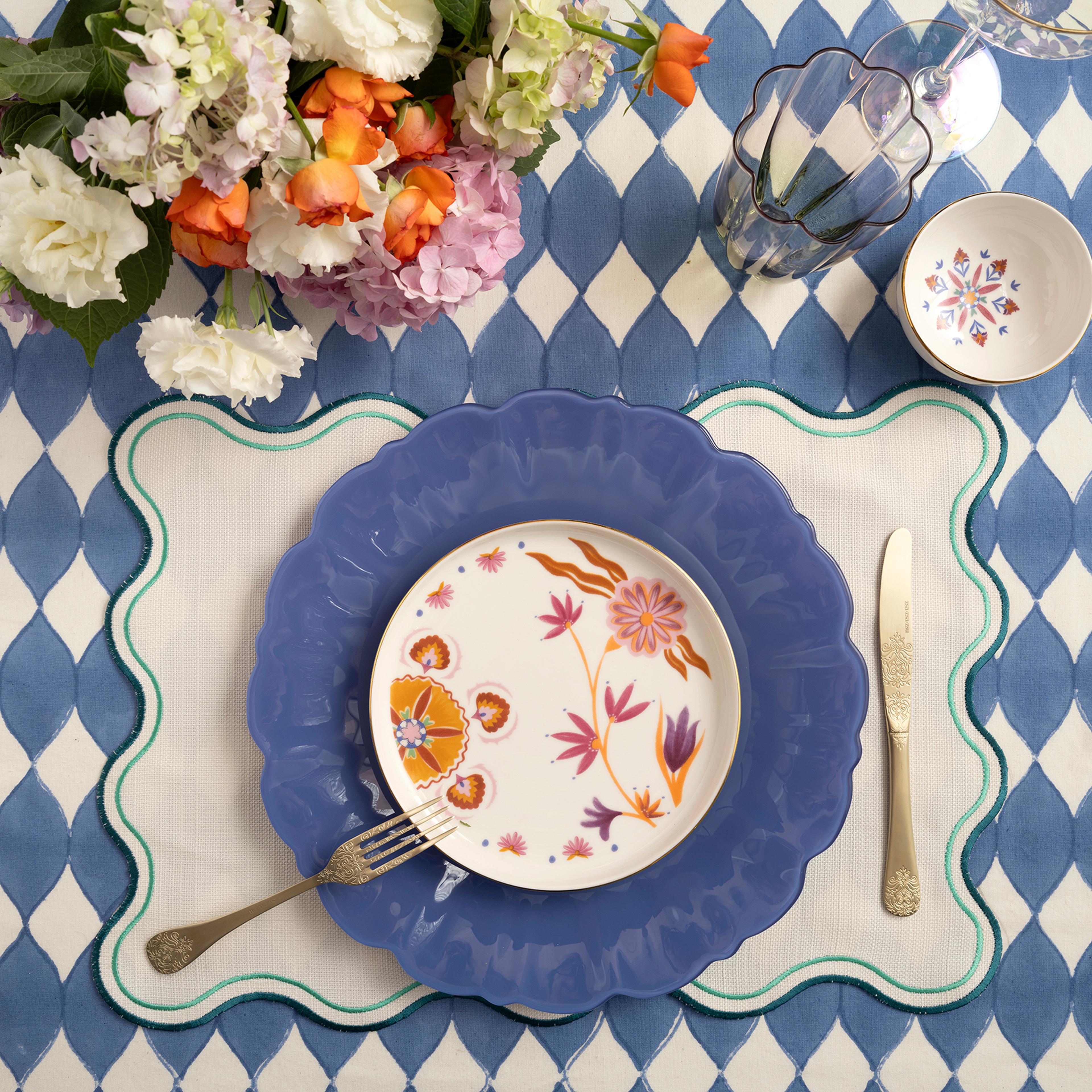 Balat Cam Supla 33x33x2,5 Cm Mavi