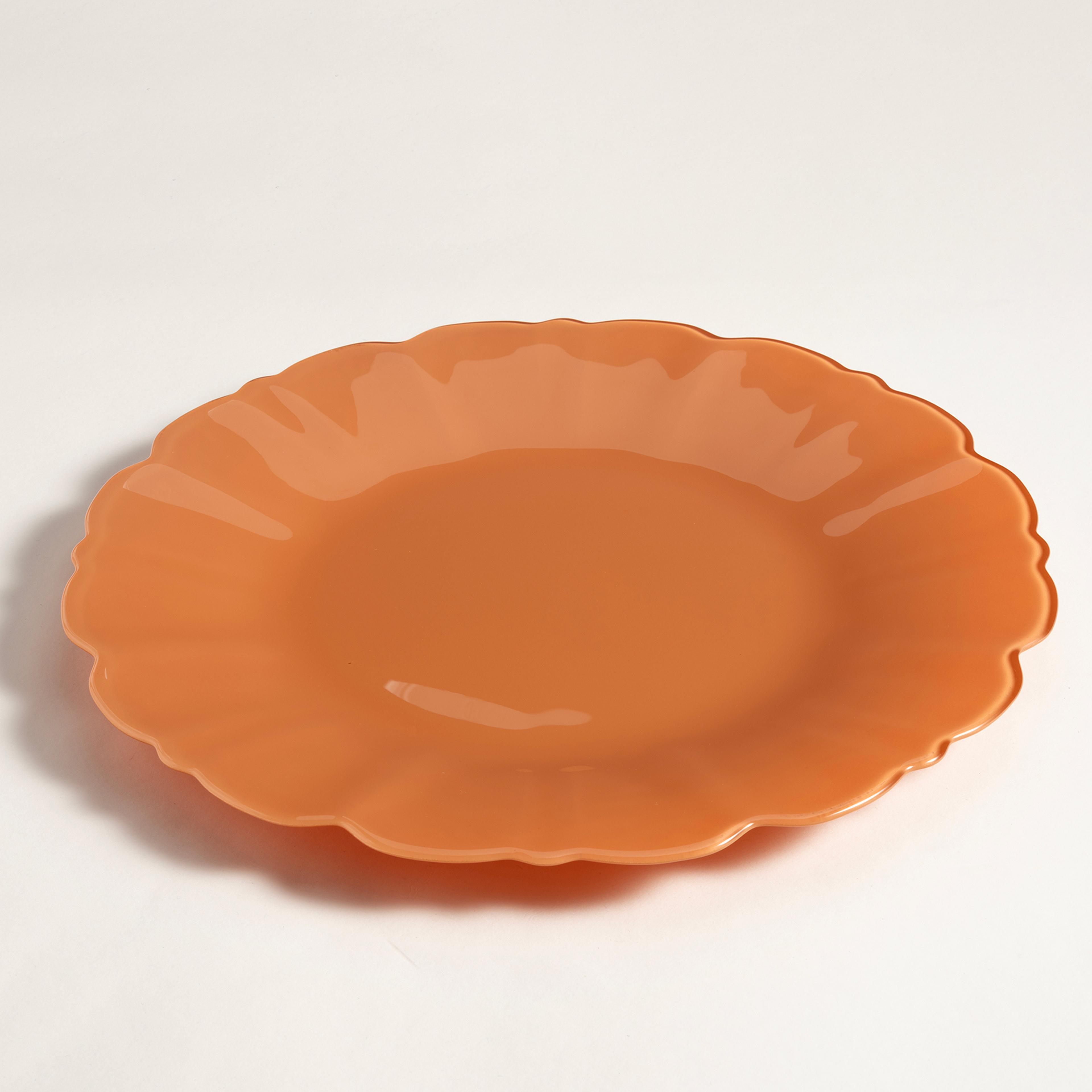 Balat Cam Supla 33x33x2,5 Cm Turuncu