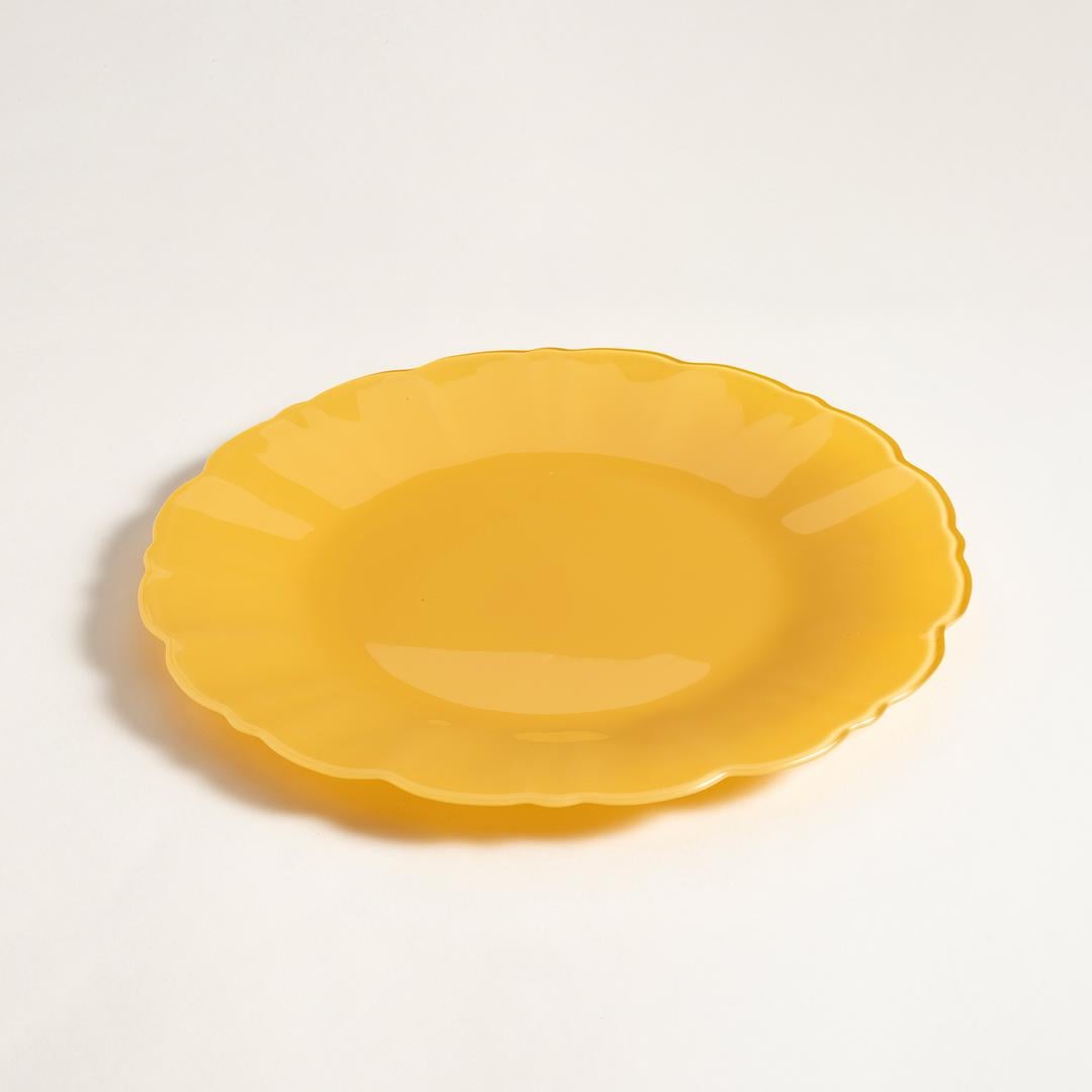 Balat Cam Servis Tabağı 28x28x2,2 Cm Sarı