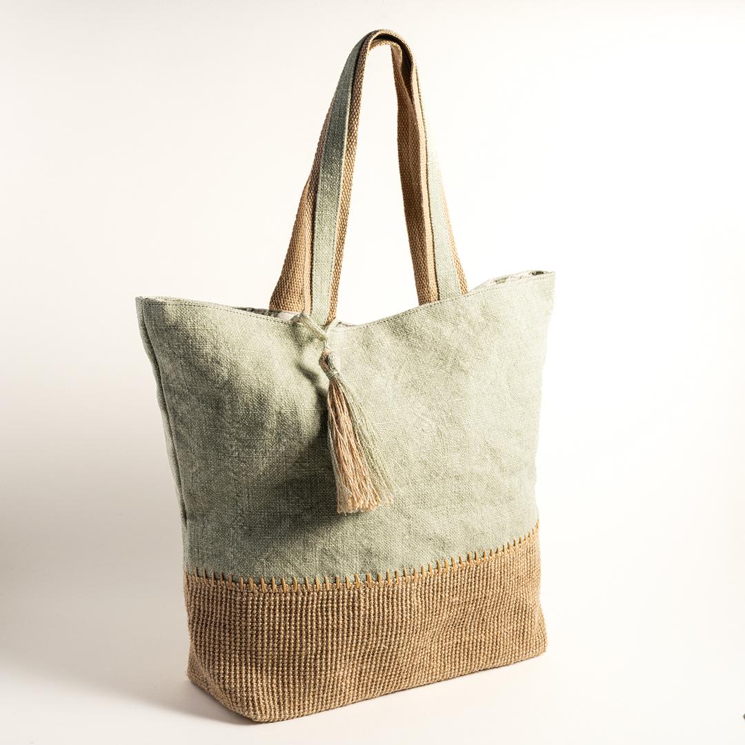 Kolkata Jüt Çanta 32x39x10 Cm Yeşil