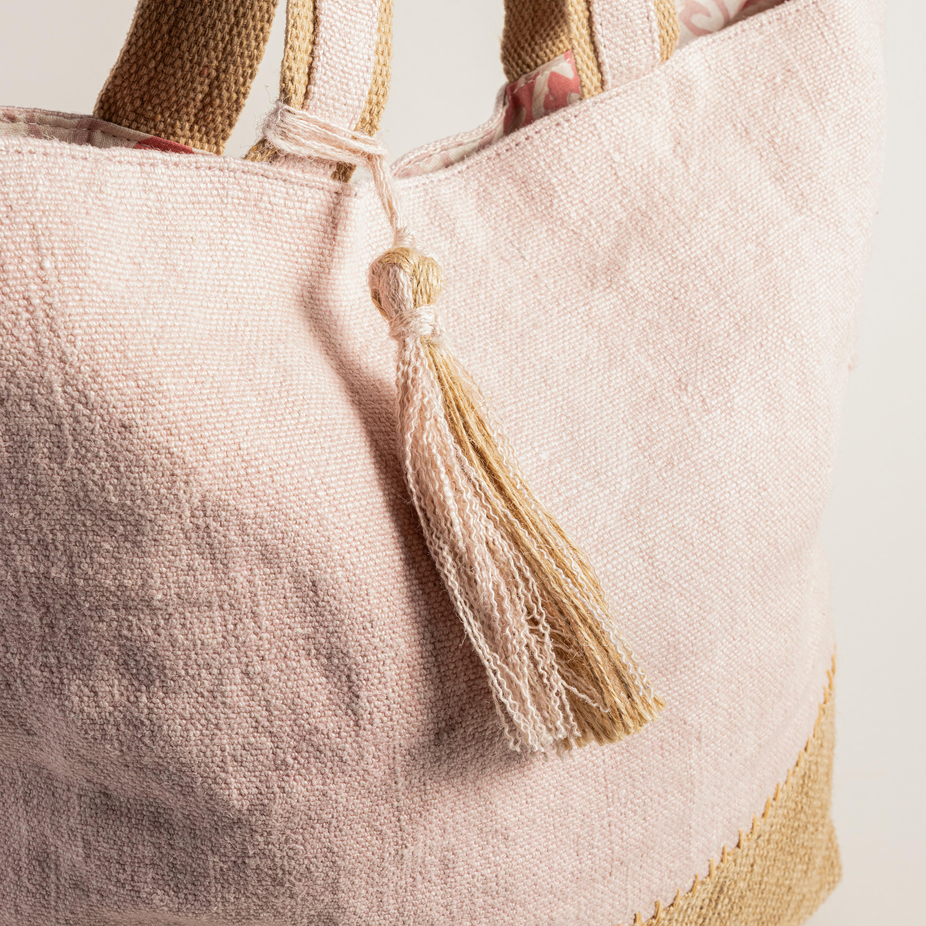 Kolkata Jüt Çanta 32x39x10 Cm Pembe