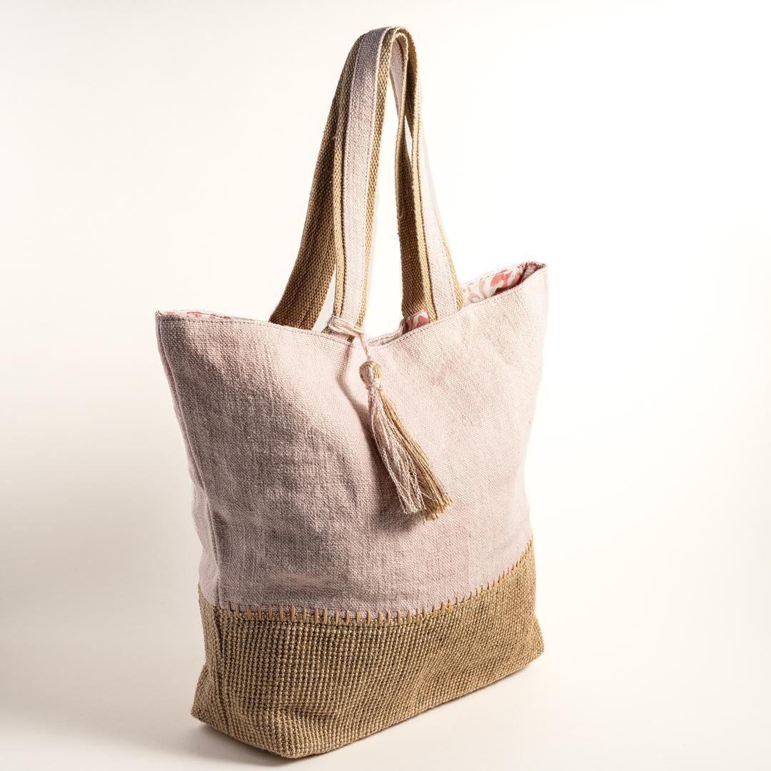 Kolkata Jüt Çanta 32x39x10 Cm Pembe