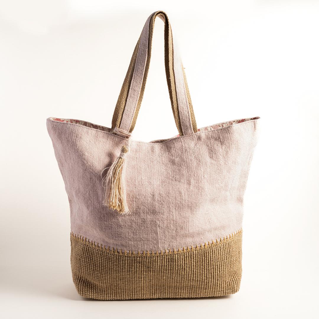 Kolkata Jüt Çanta 32x39x10 Cm Pembe