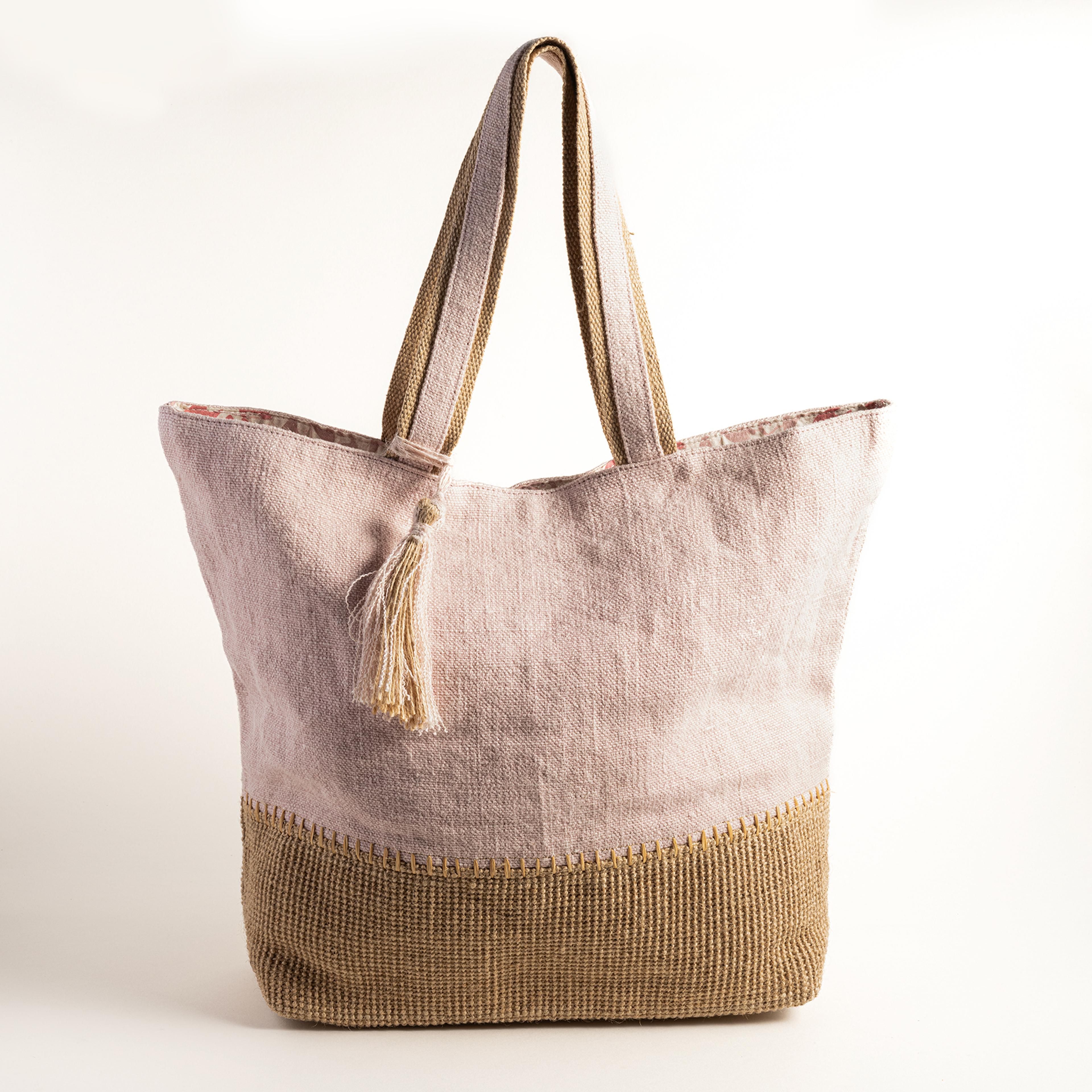 Kolkata Jüt Çanta 32x39x10 Cm Pembe