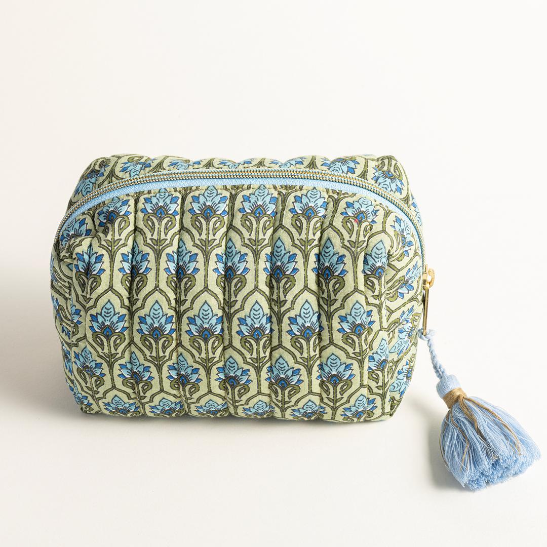 Delhı Baskılı Küçük Boy %100 Pamuk Makyaj Çantası 19.5x12x9 Cm Renkli