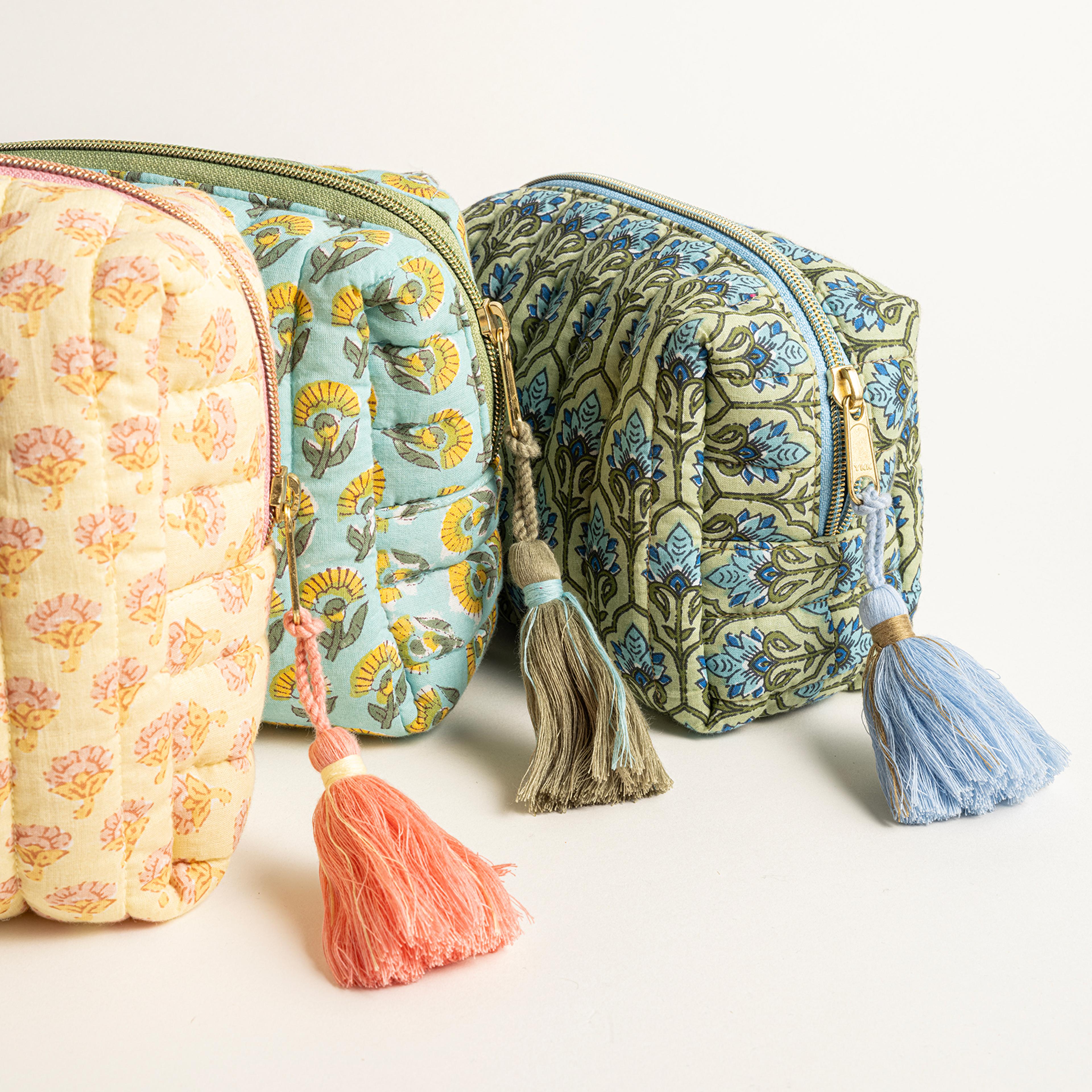 Delhı Baskılı Küçük Boy %100 Pamuk Makyaj Çantası 19.5x12x9 Cm Renkli