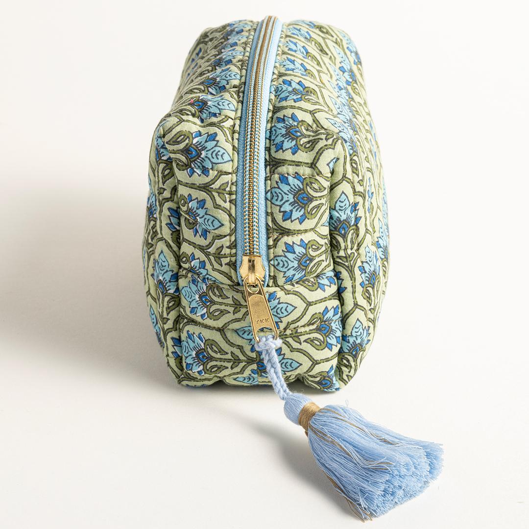 Delhı Baskılı Küçük Boy %100 Pamuk Makyaj Çantası 19.5x12x9 Cm Renkli