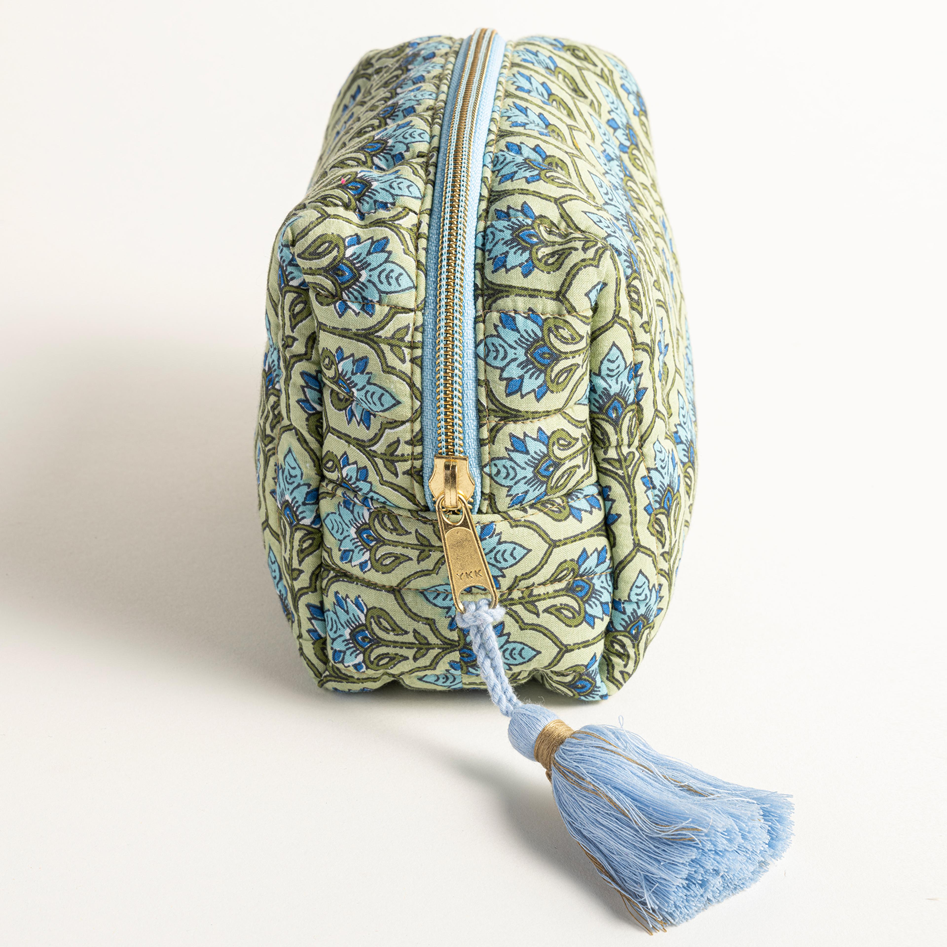 Delhı Baskılı Küçük Boy %100 Pamuk Makyaj Çantası 19.5x12x9 Cm Renkli