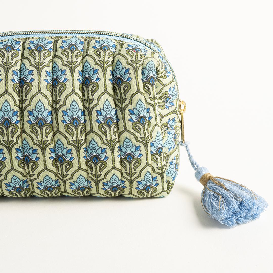 Delhı Baskılı Küçük Boy %100 Pamuk Makyaj Çantası 19.5x12x9 Cm Renkli