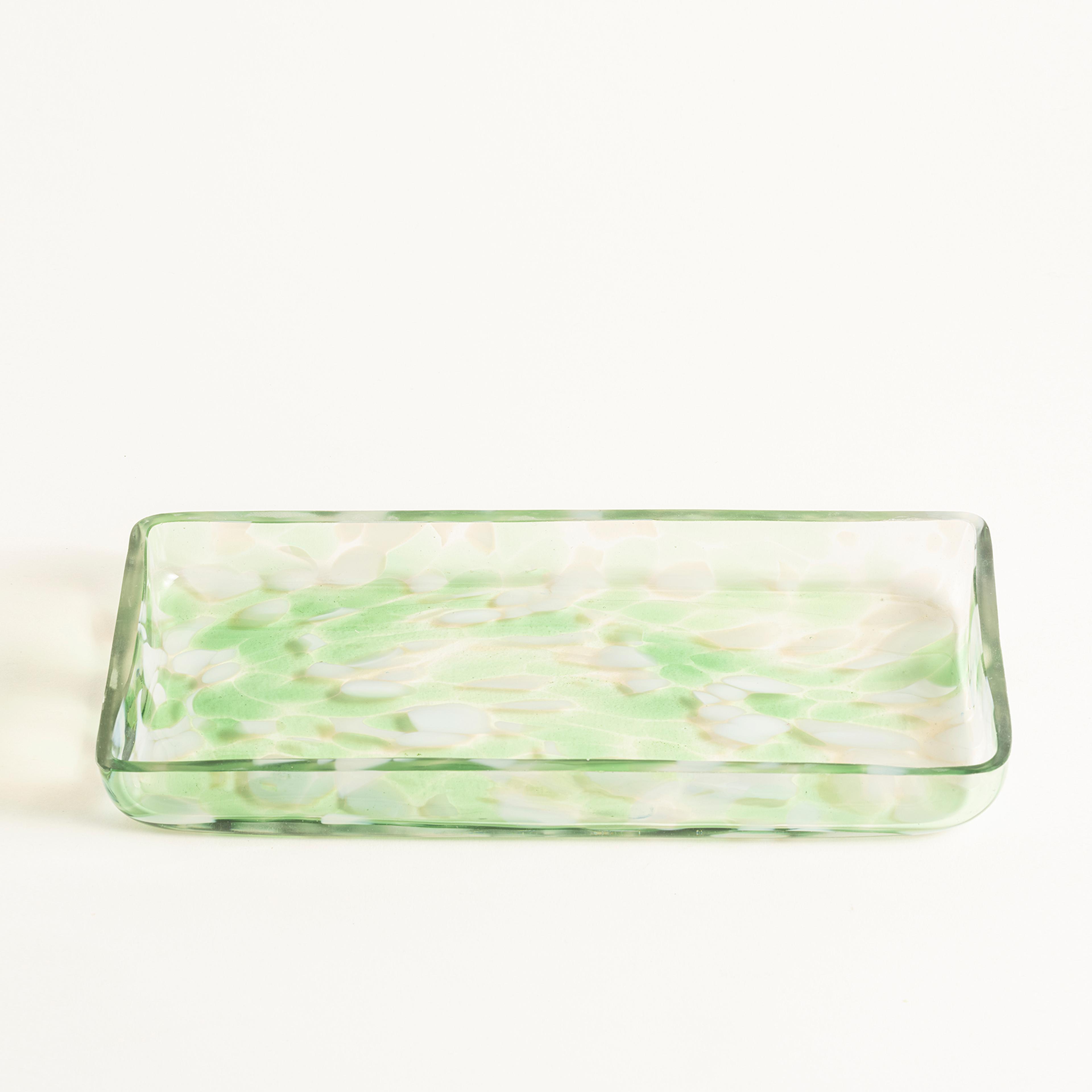 Aravalı Cam Tepsi 26x12x3 Cm Yeşil